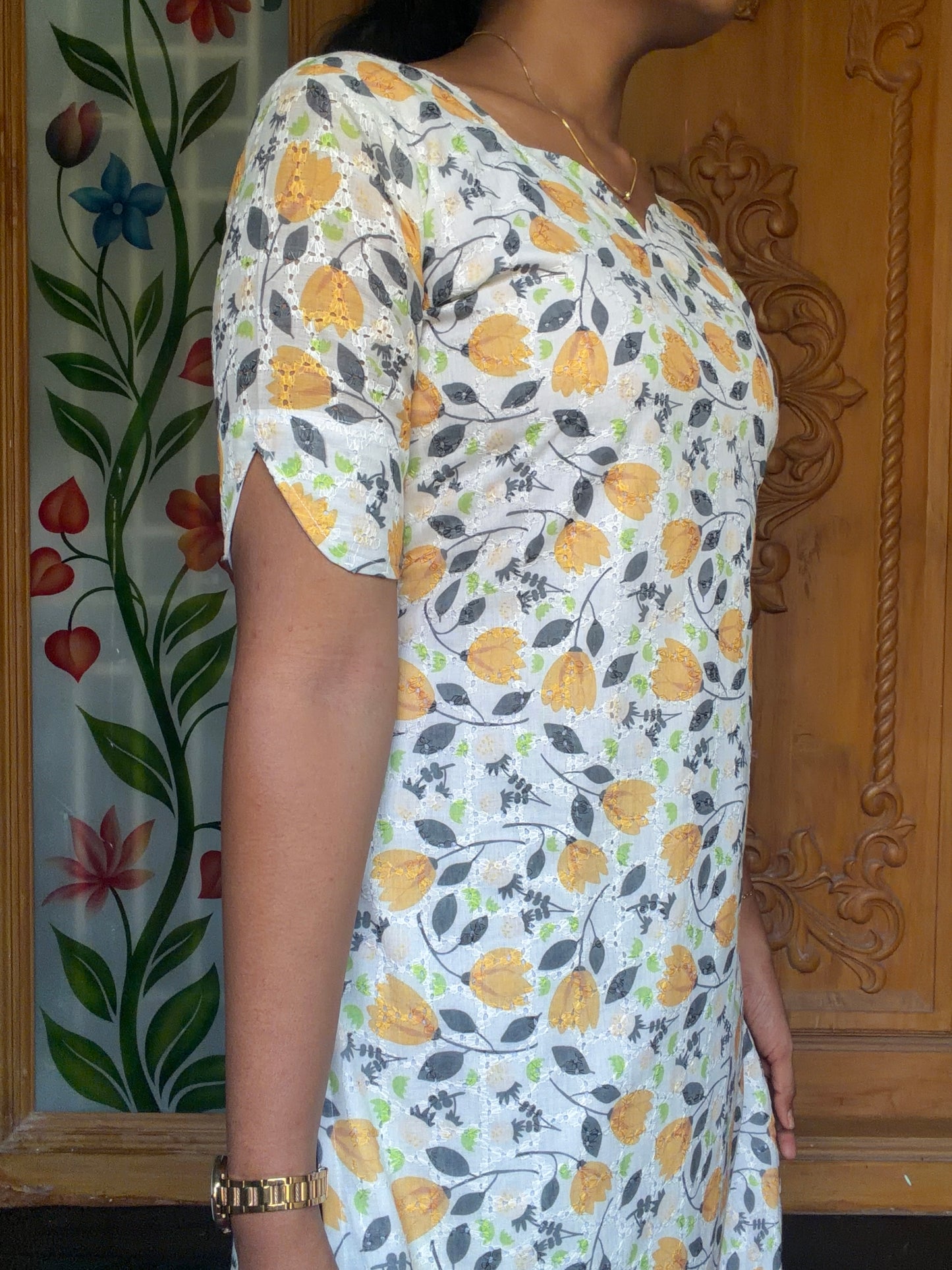 floral printed Hacoba cotton kurti