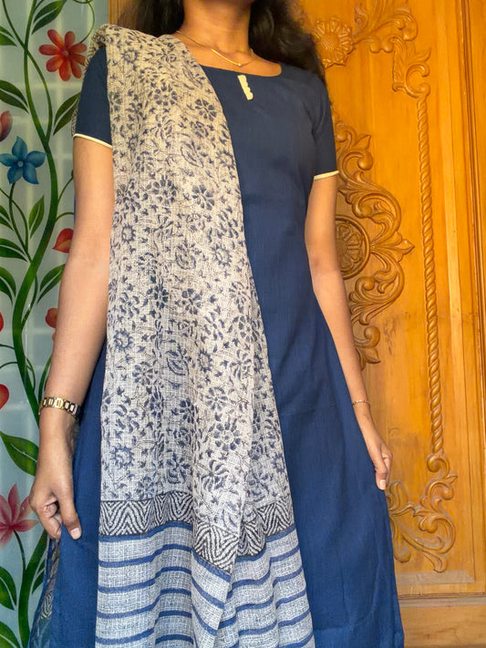 pure cotton kurti with kota dupatta