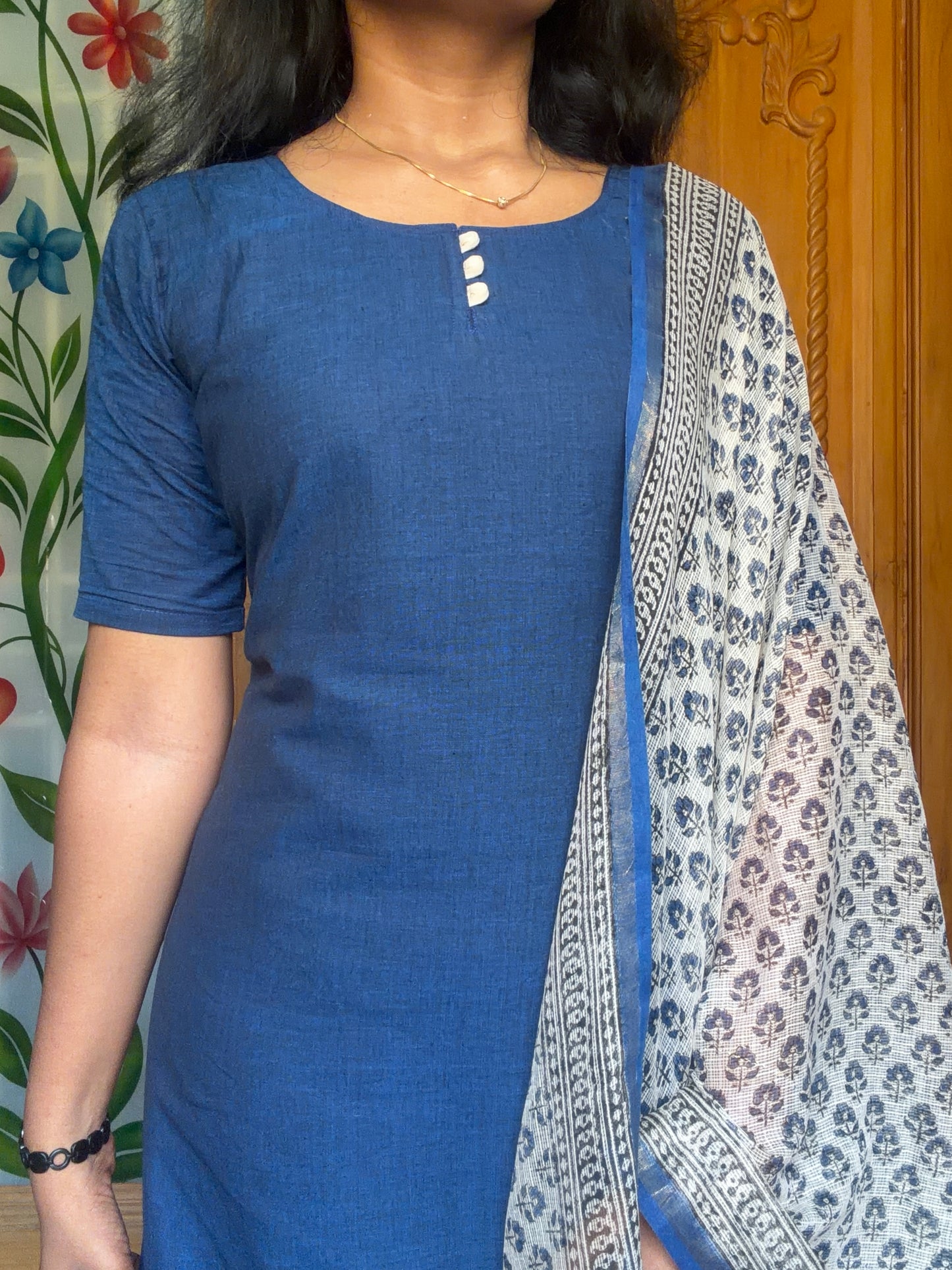 Pure cotton kurti with kota dupatta