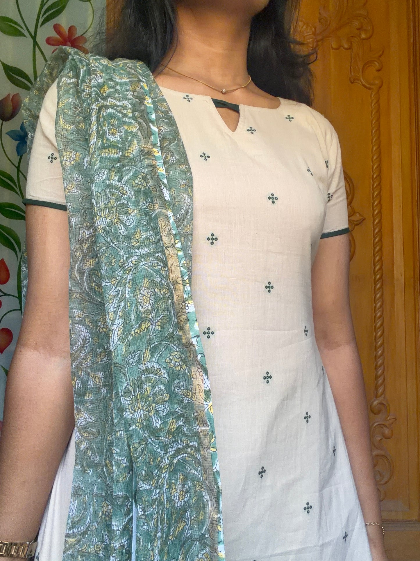pure cotton Kurti with Kota dupatta