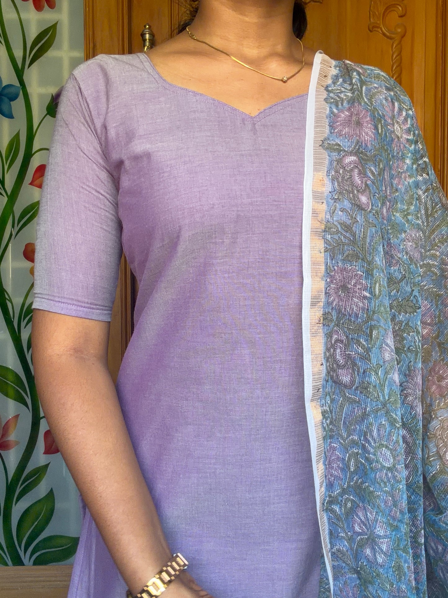 Cotton Kurti with Kota dupatta