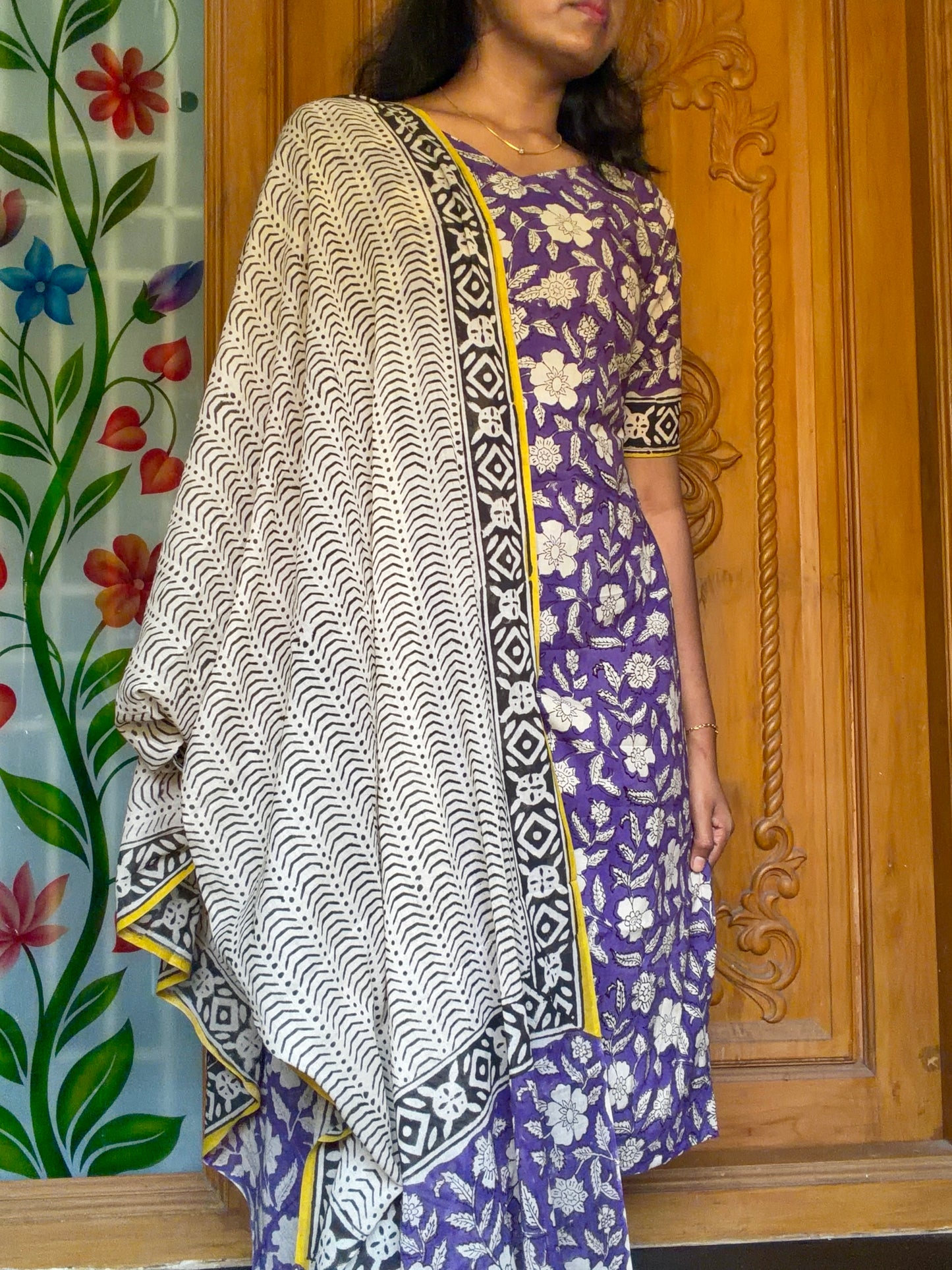 pure cotton Kurti set with dupatta(3pcs set)