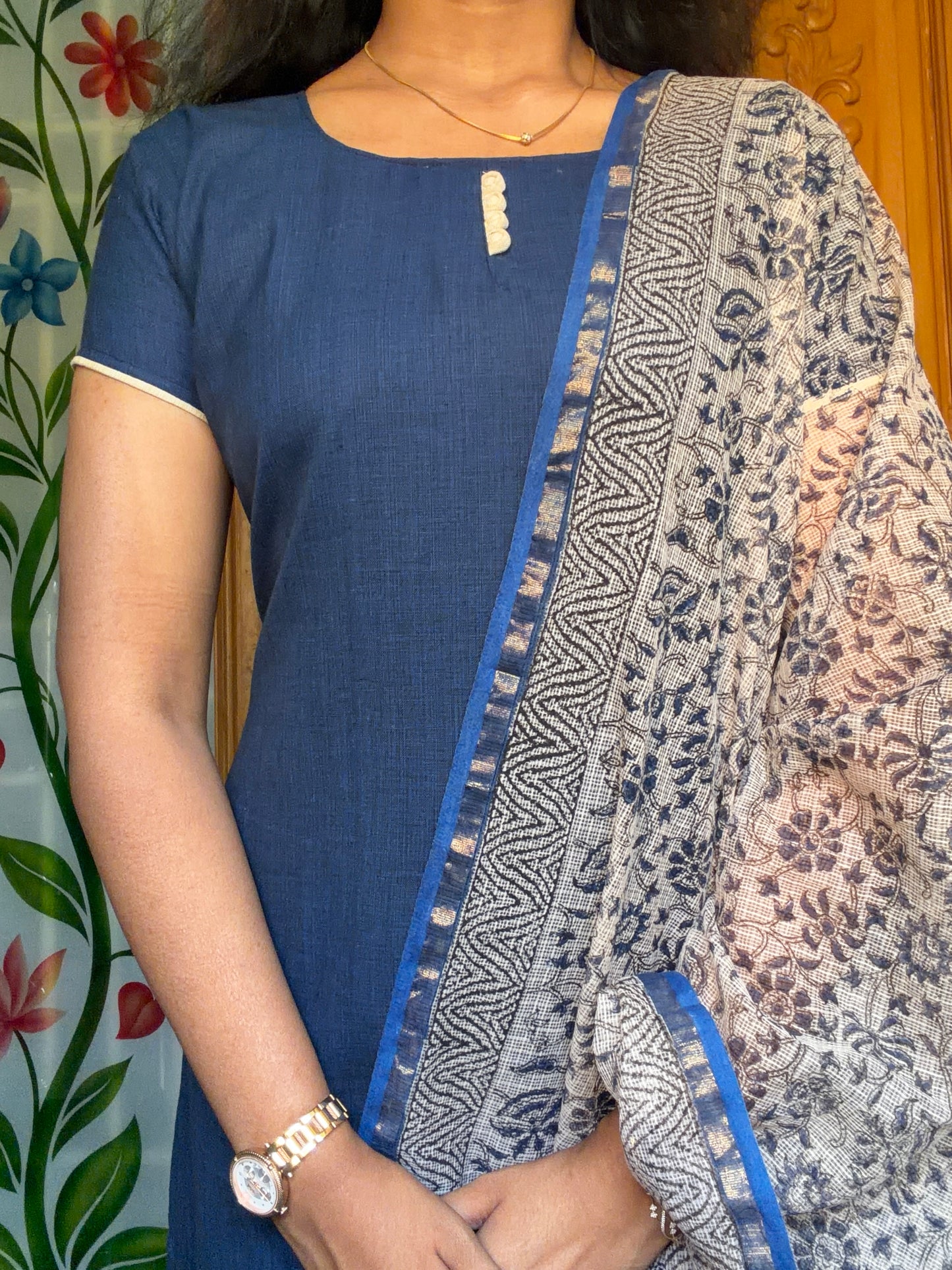 pure cotton kurti with kota dupatta