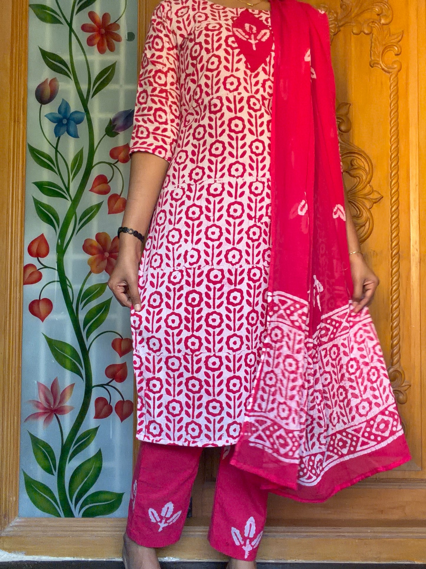 Pure cotton batik printed 3pcs set