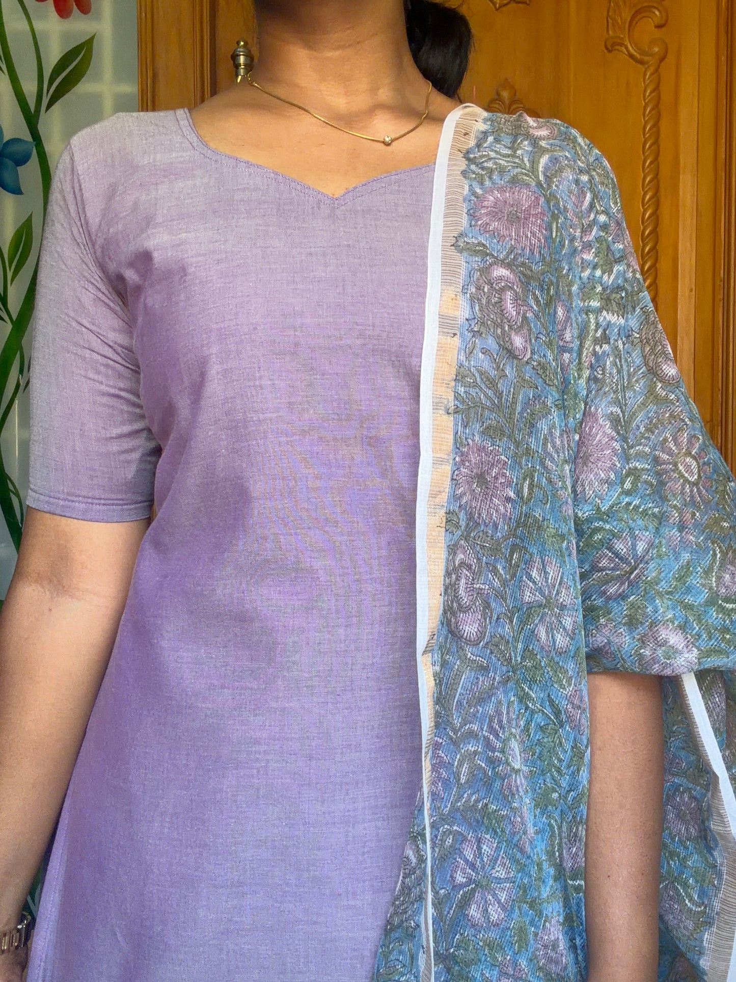 Cotton Kurti with Kota dupatta