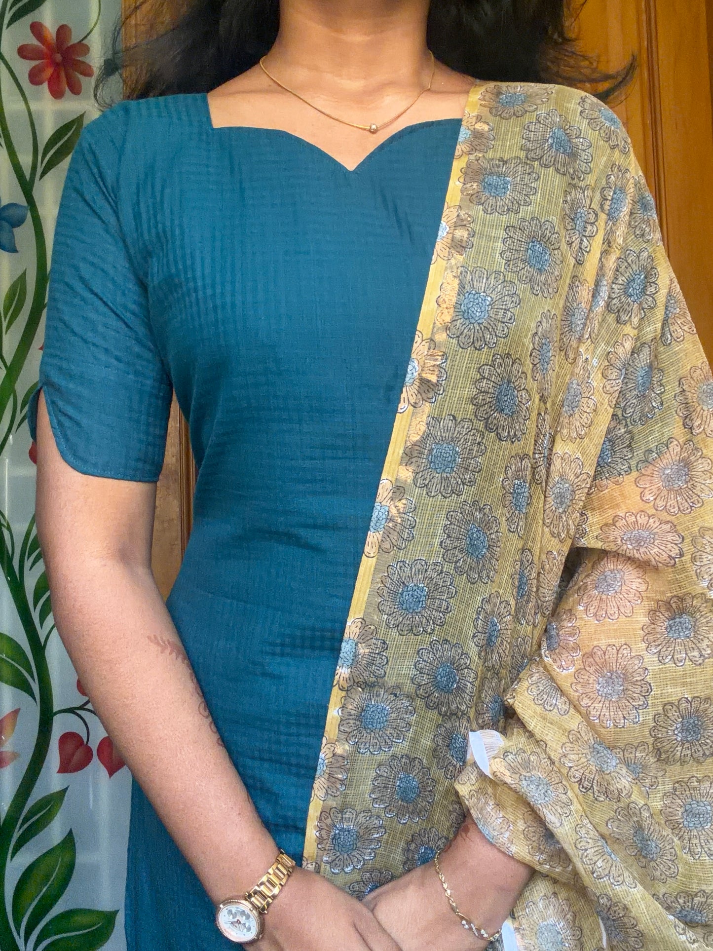 Pure cotton Kurti with Kota dupatta