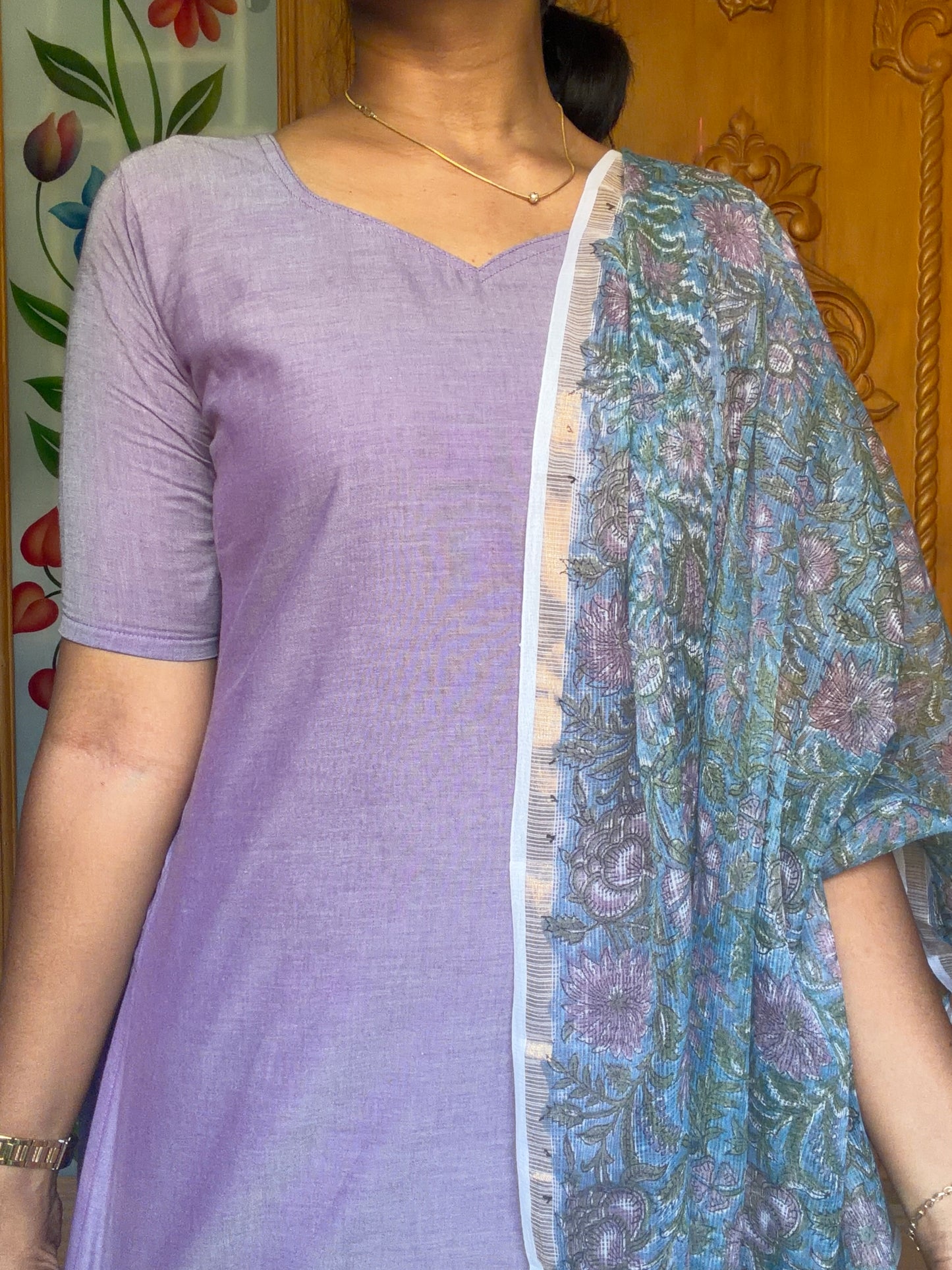 Cotton Kurti with Kota dupatta