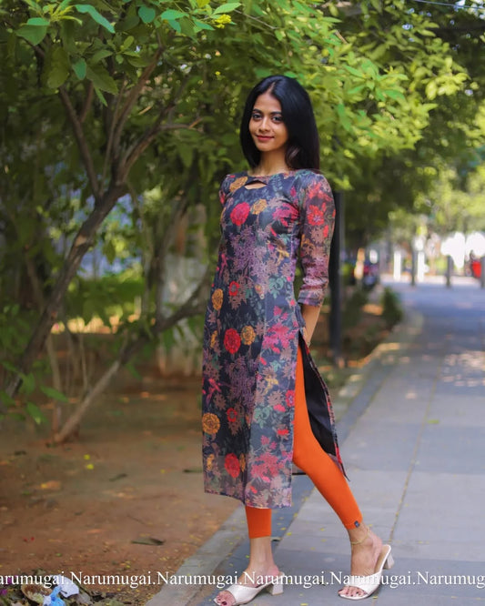 Premium tussar  kurti( with lining)