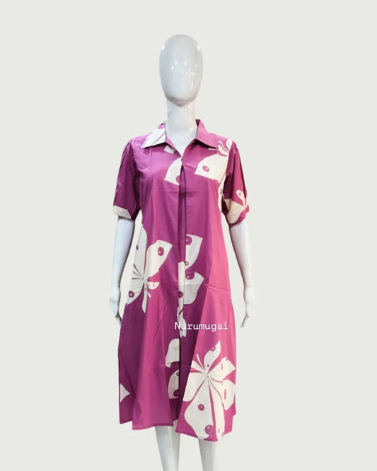 Pure cotton floral A- line kurti