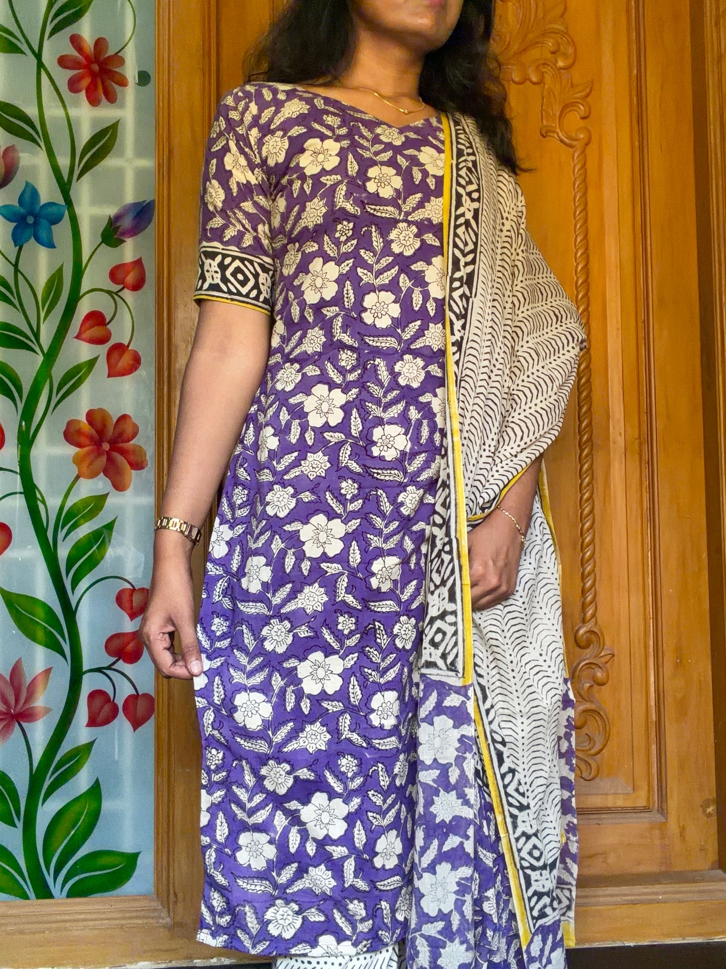 pure cotton Kurti set with dupatta(3pcs set)