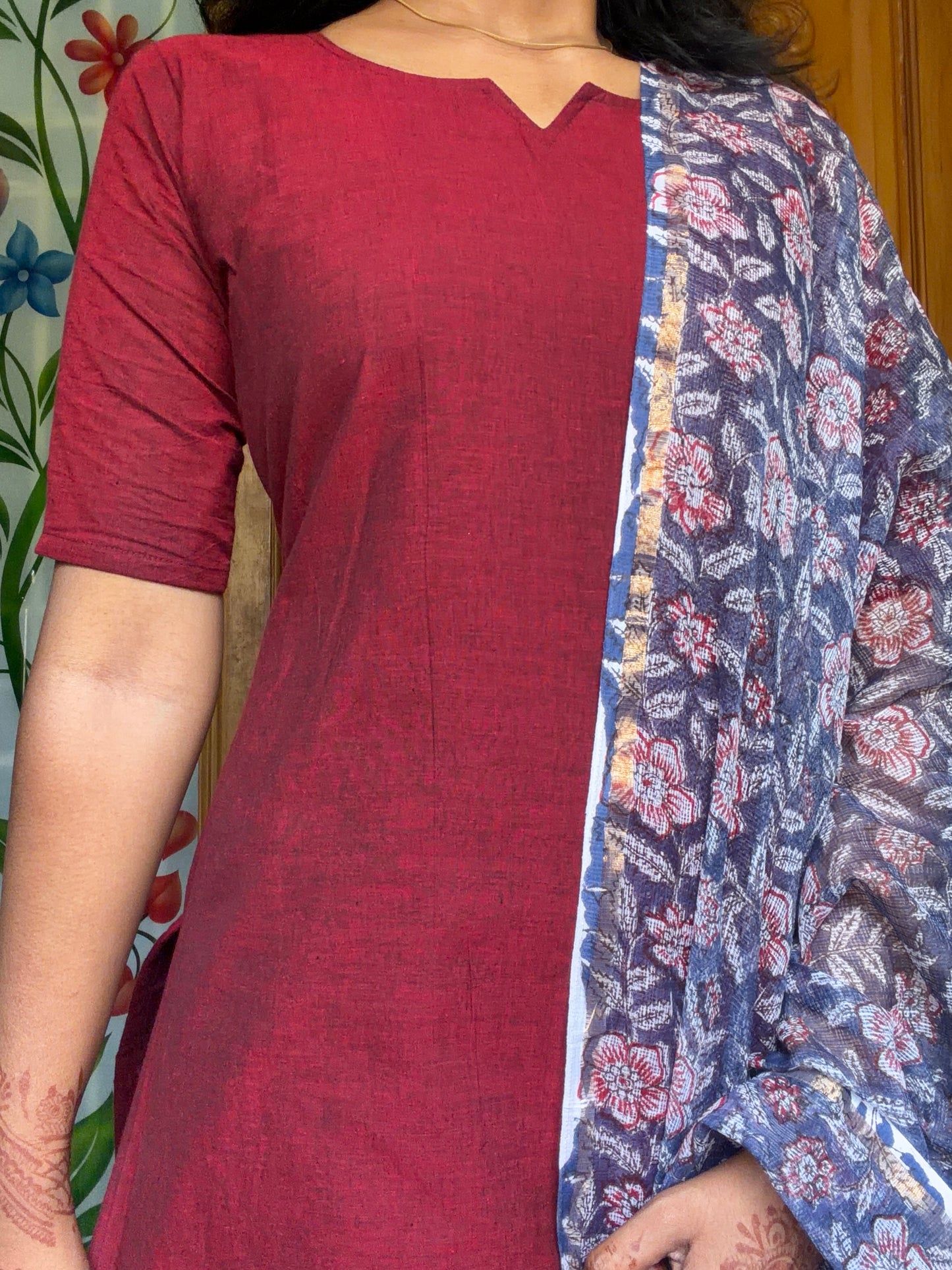 Pure cotton kurti with Kota dupatta