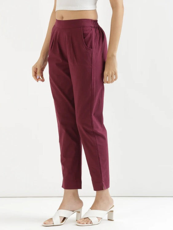 Pure cotton straight cut pants
