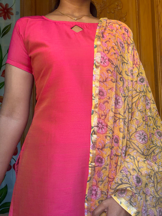 Soft Silk Cotton Kurti with Dupatta