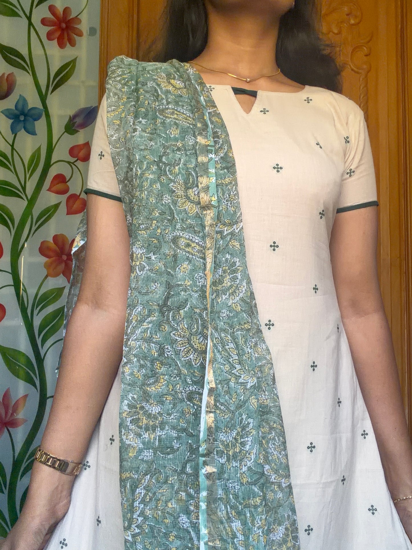 pure cotton Kurti with Kota dupatta