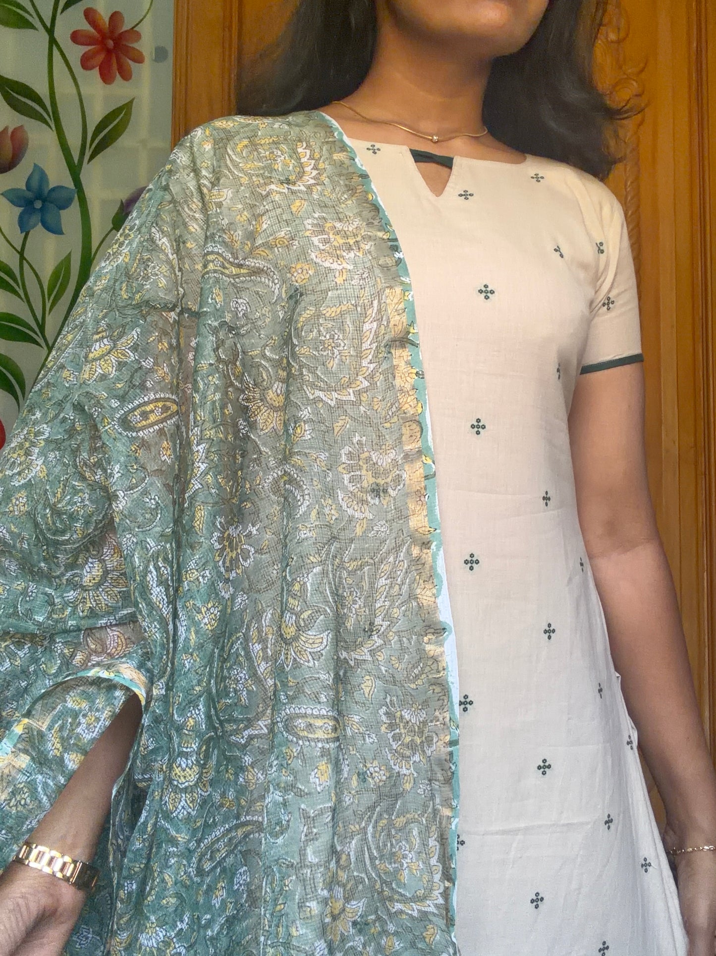 pure cotton Kurti with Kota dupatta