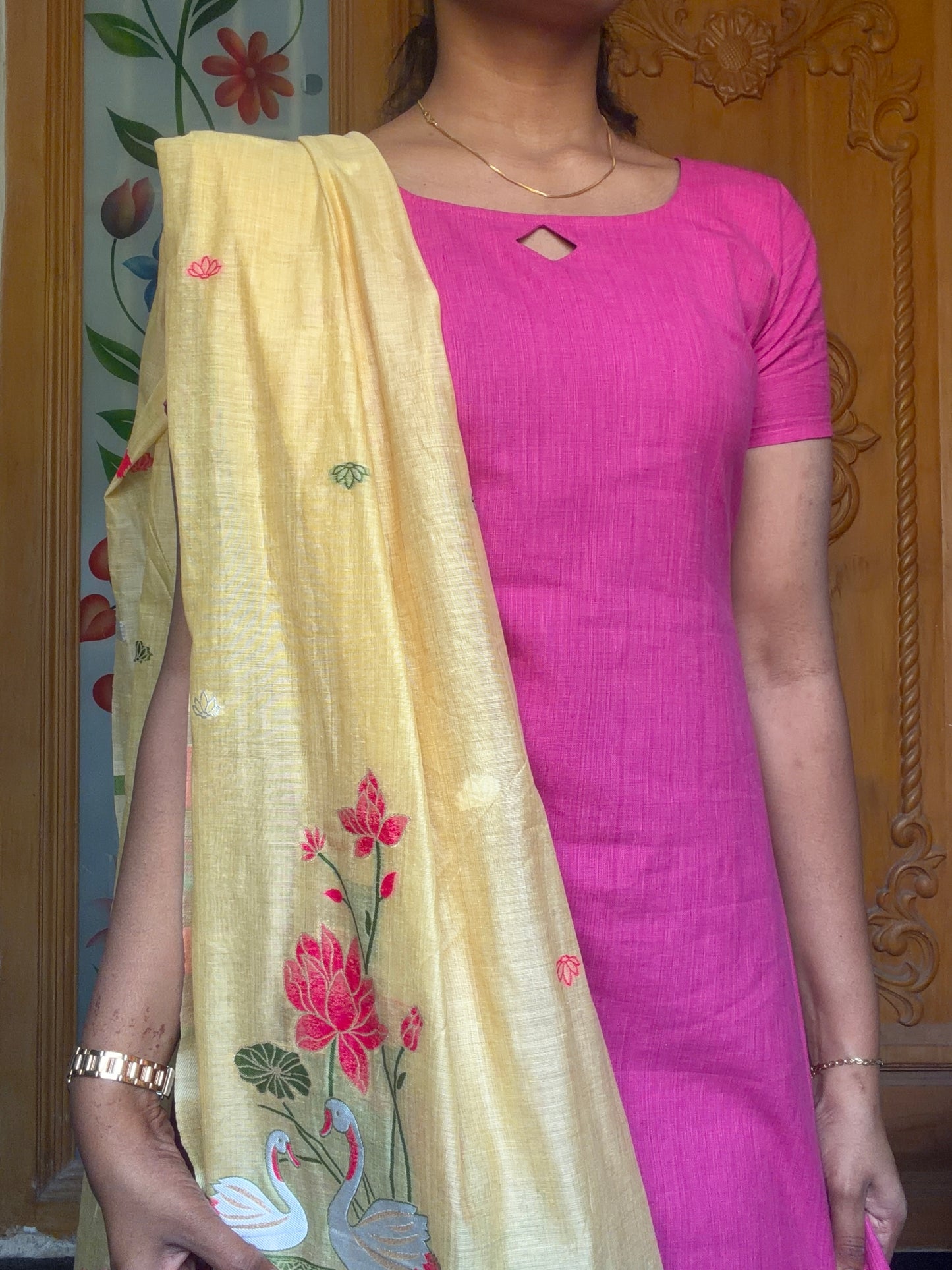 Pure cotton Kurti with jamdani dupatta