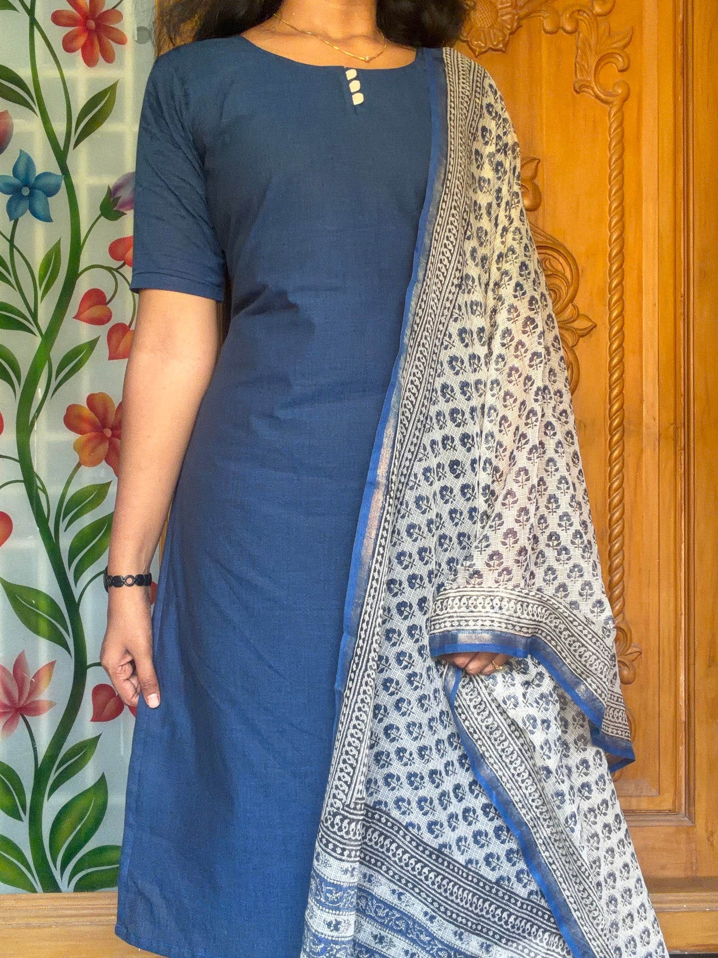 Pure cotton kurti with kota dupatta