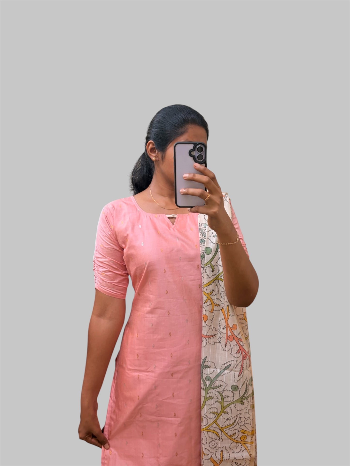 Buttersilk Kurti set with floral printed dupatta