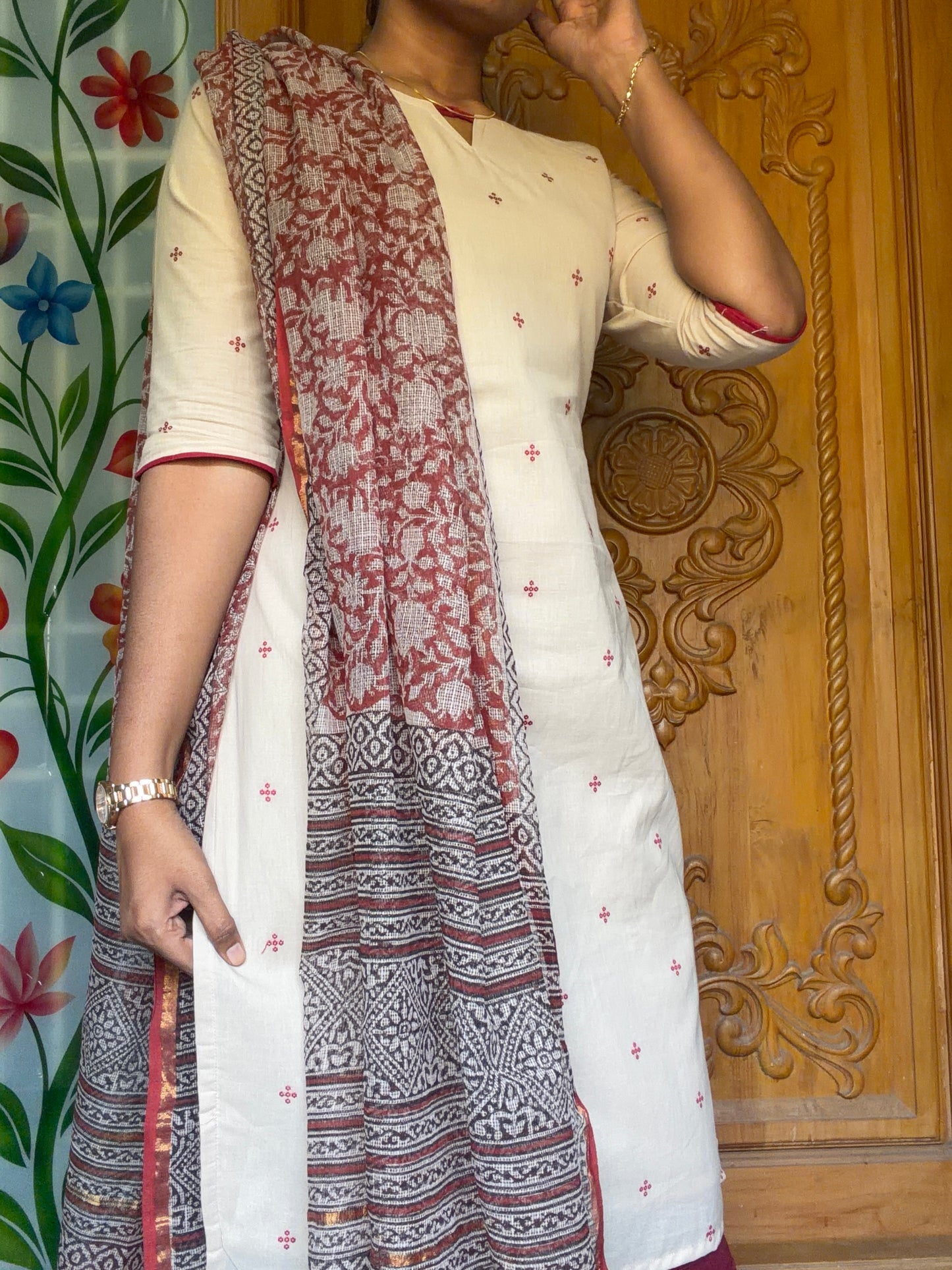 pure cotton kurti with kota dupatta set ( Pre - Order )