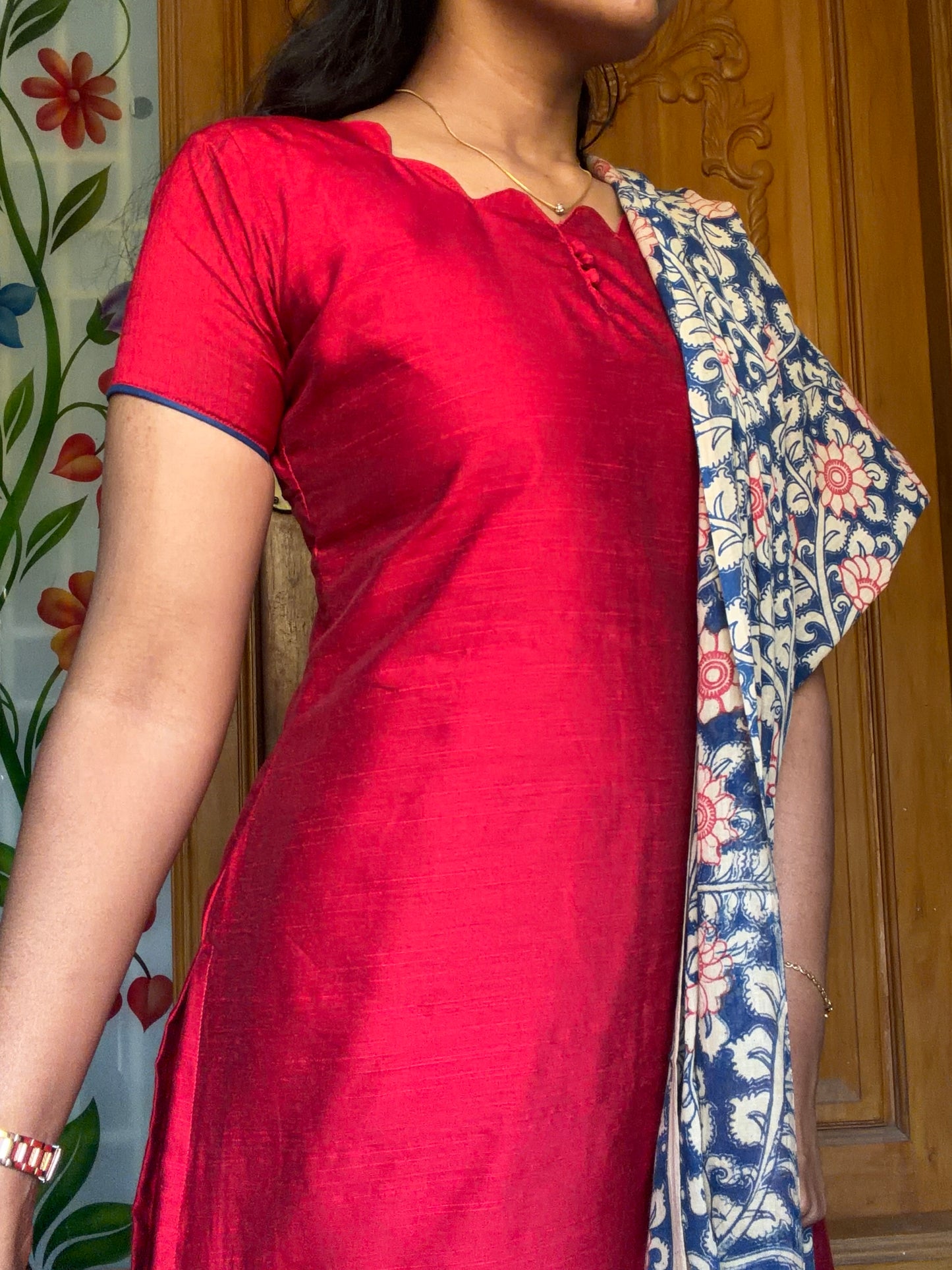 kalamkari kurti set with dupatta (3pcs set)