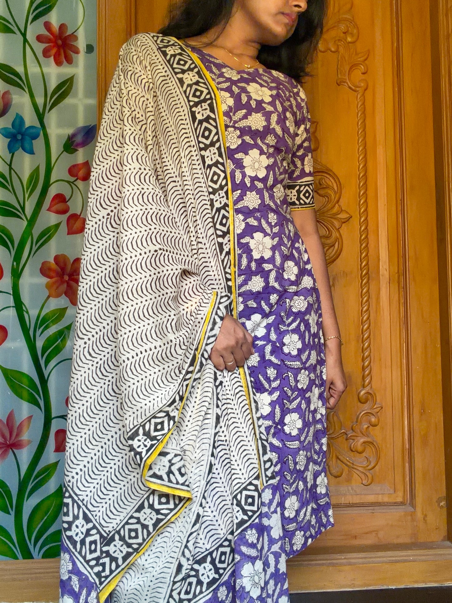 pure cotton Kurti set with dupatta(3pcs set)