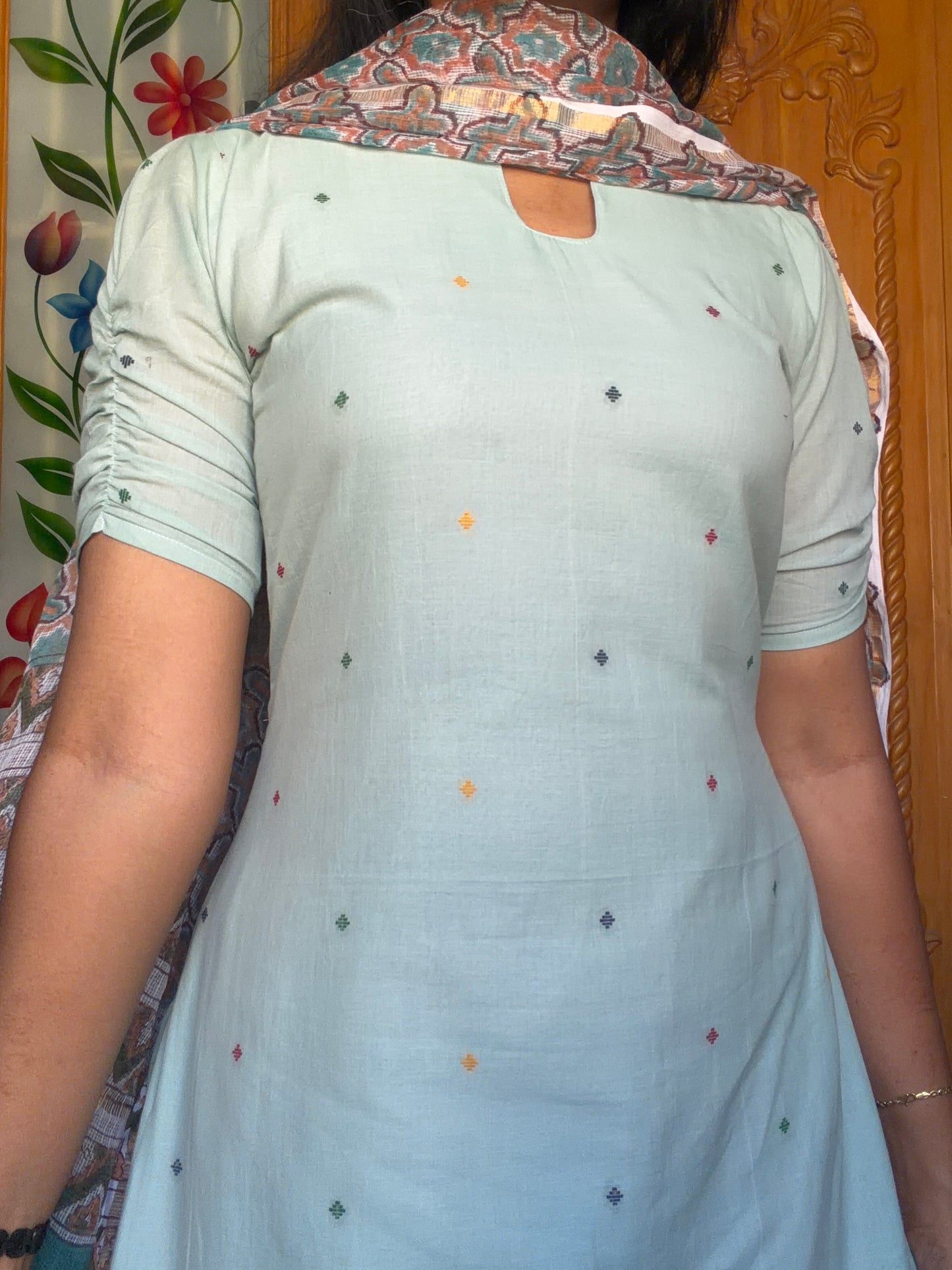 Soft cotton Kurti with Kota dupatta