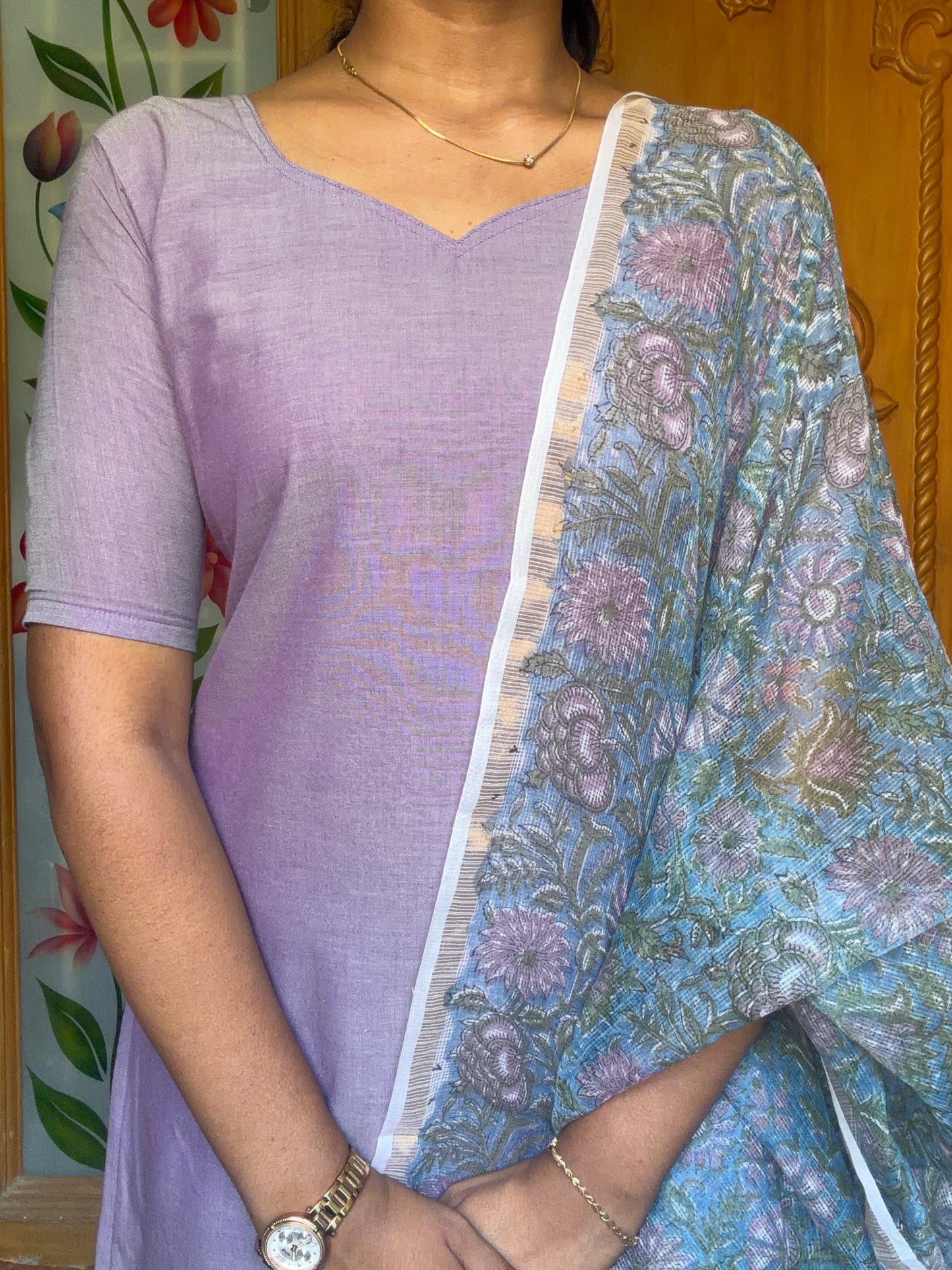 Cotton Kurti with Kota dupatta