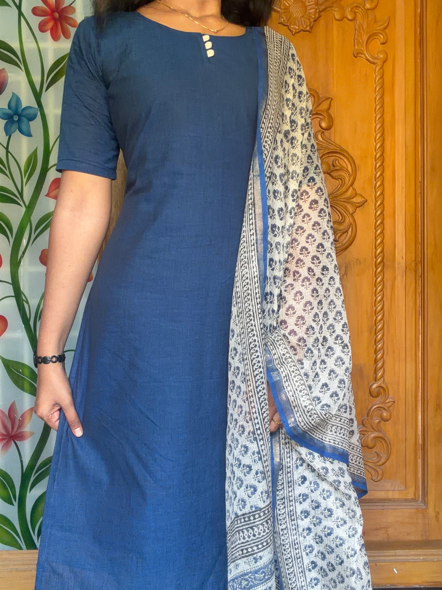 Pure cotton kurti with kota dupatta