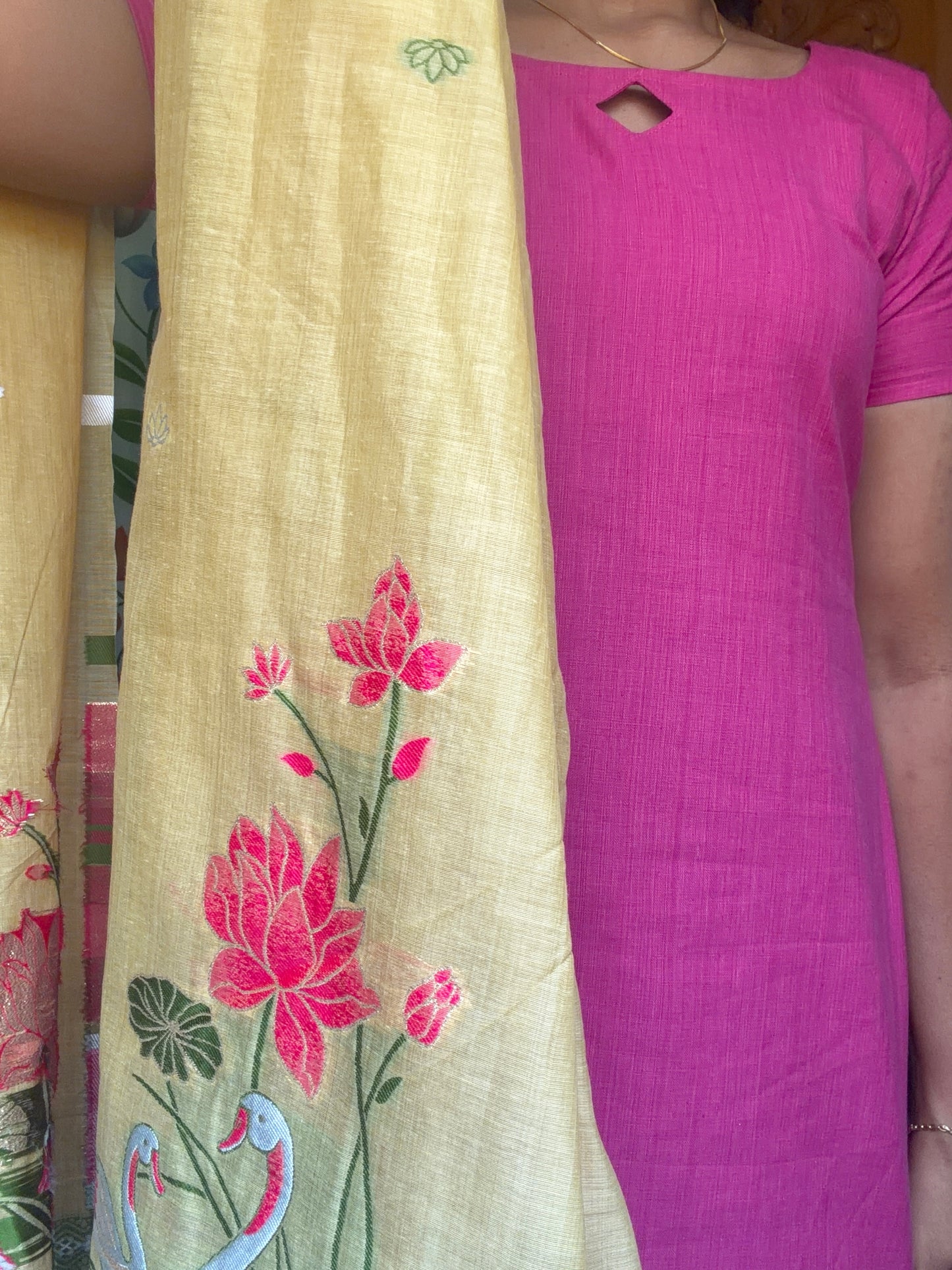 Pure cotton Kurti with jamdani dupatta