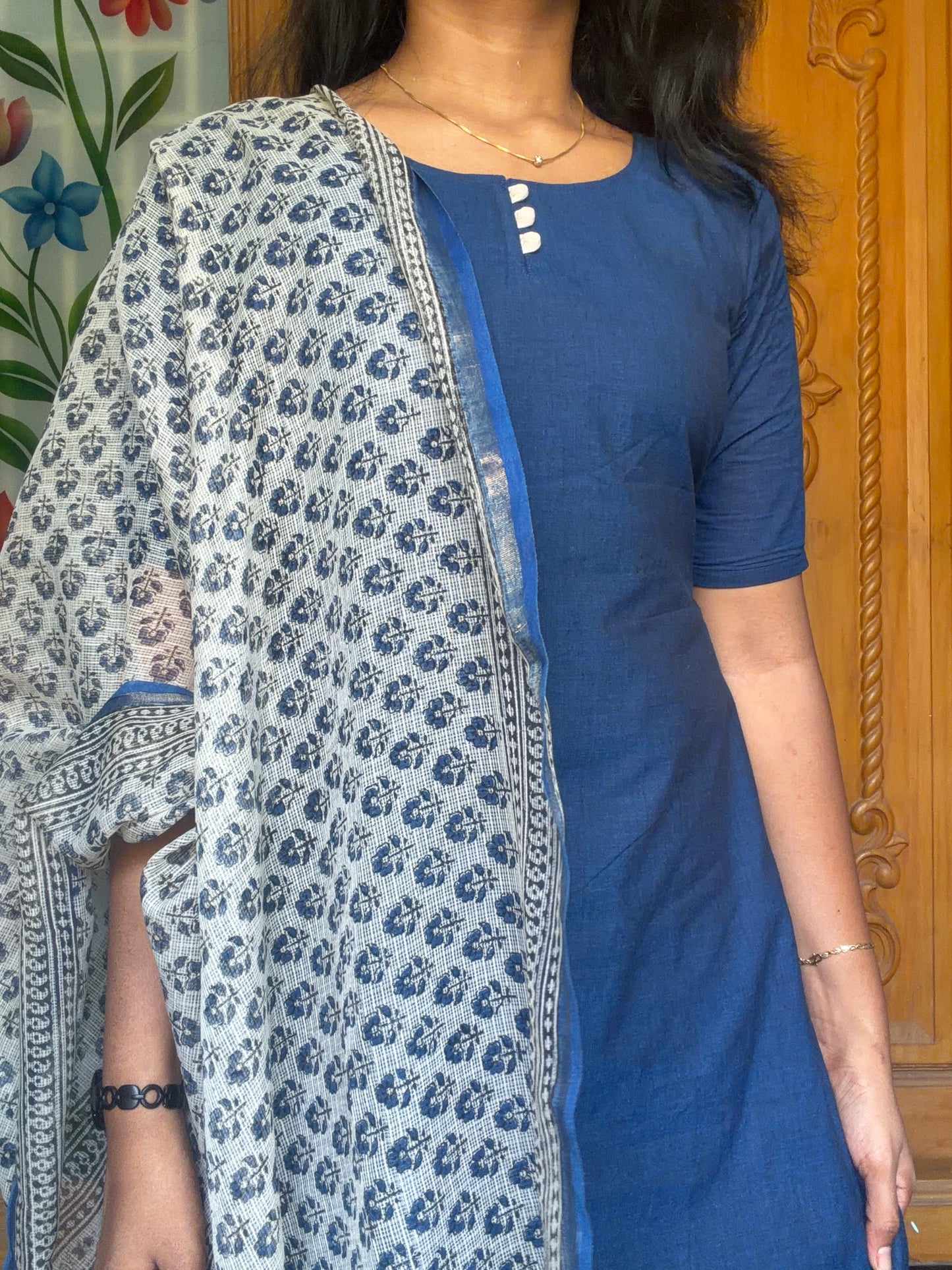 Pure cotton kurti with kota dupatta