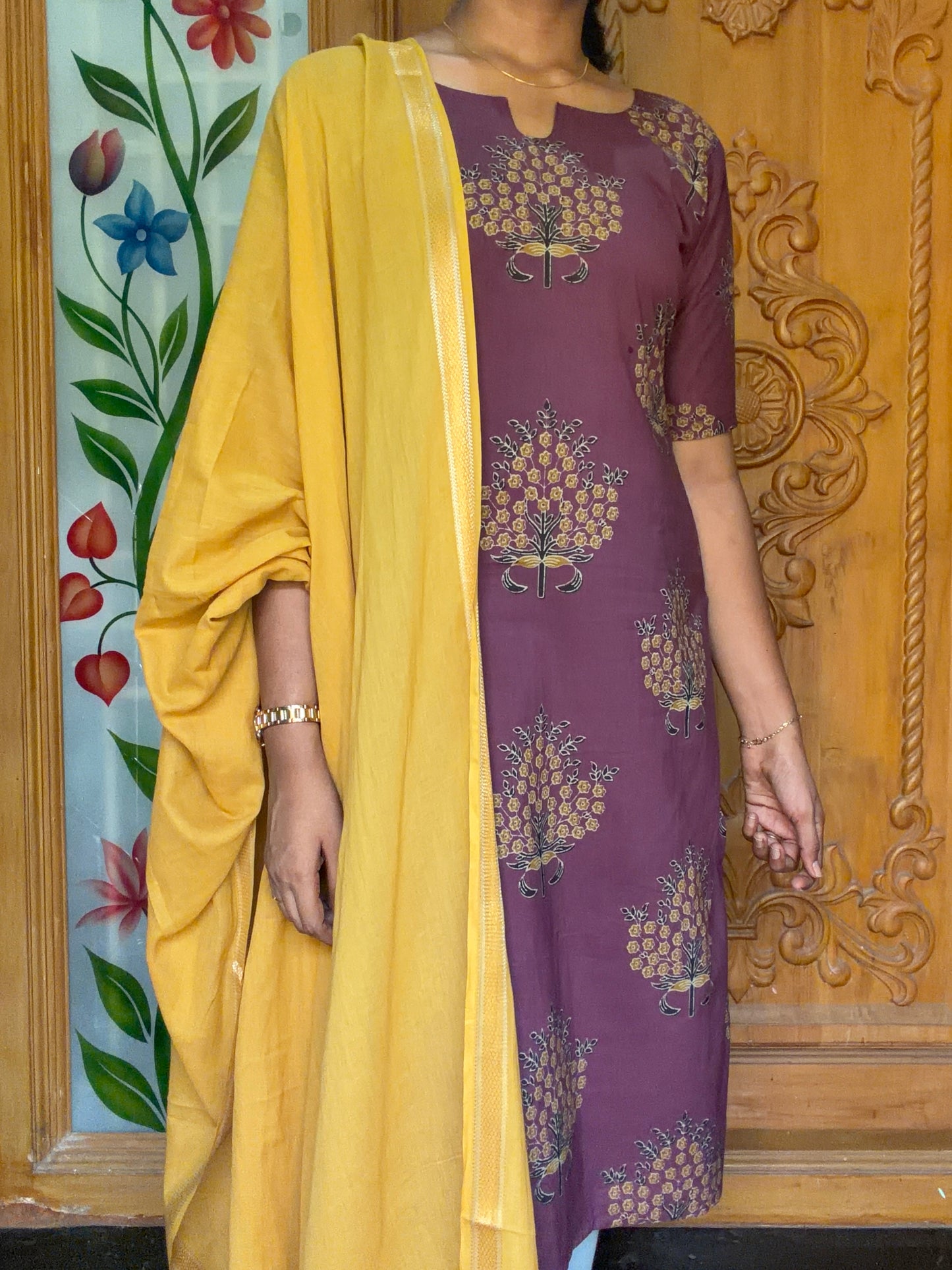 pure cotton kurti with soft cotton dupatta