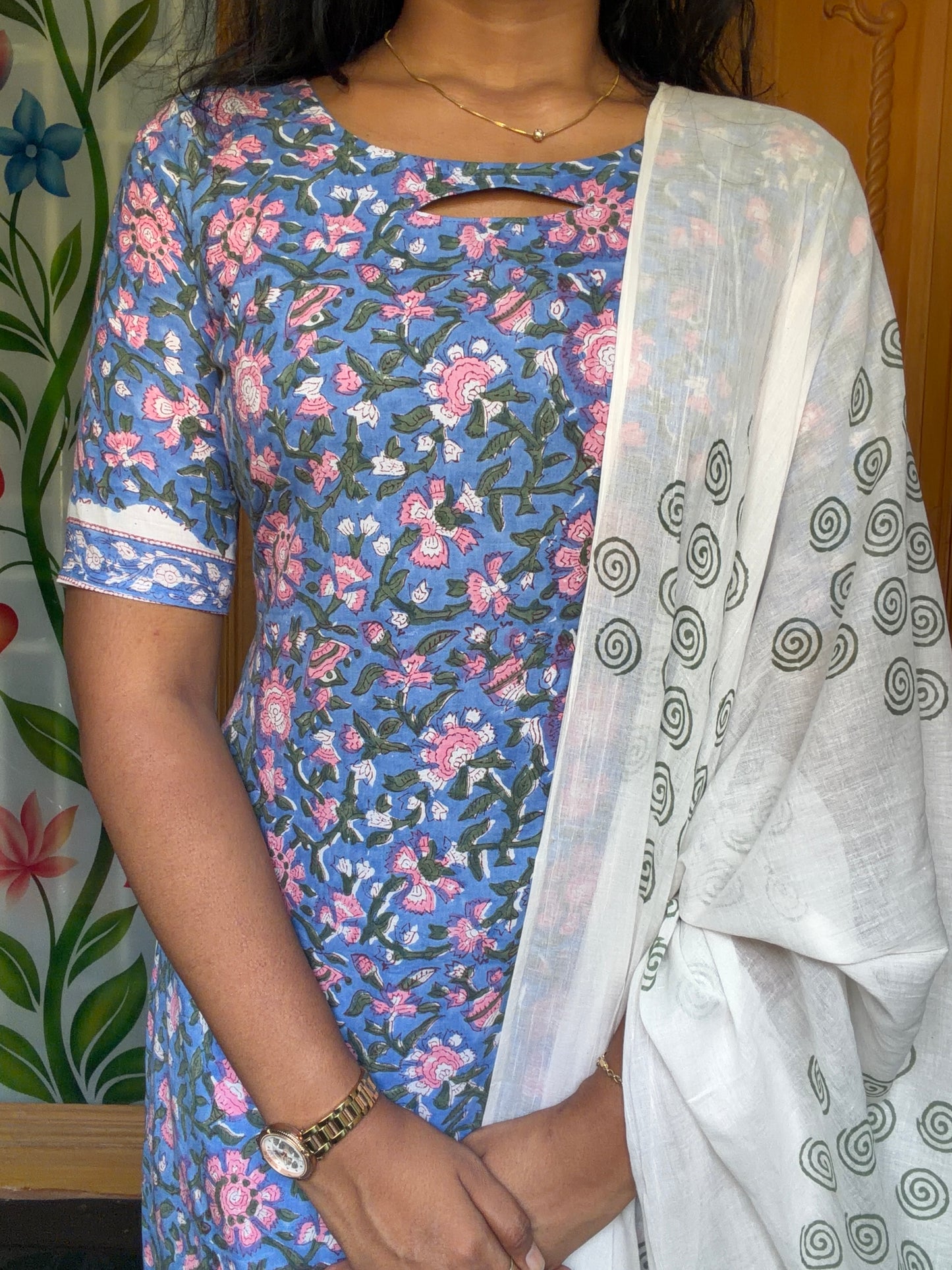 Meghna blue – Handblock Cotton (3 piece Set)