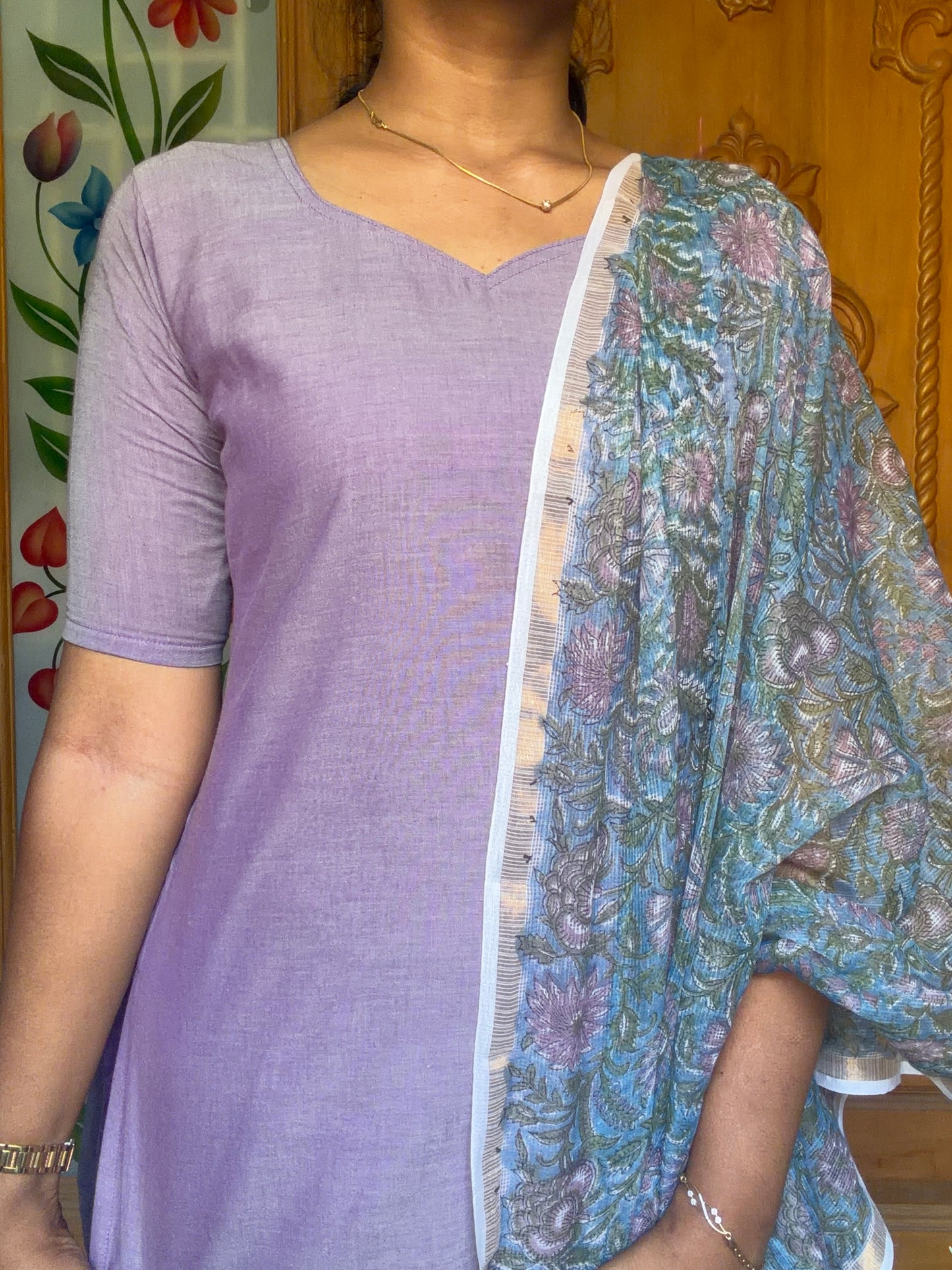 Cotton Kurti with Kota dupatta