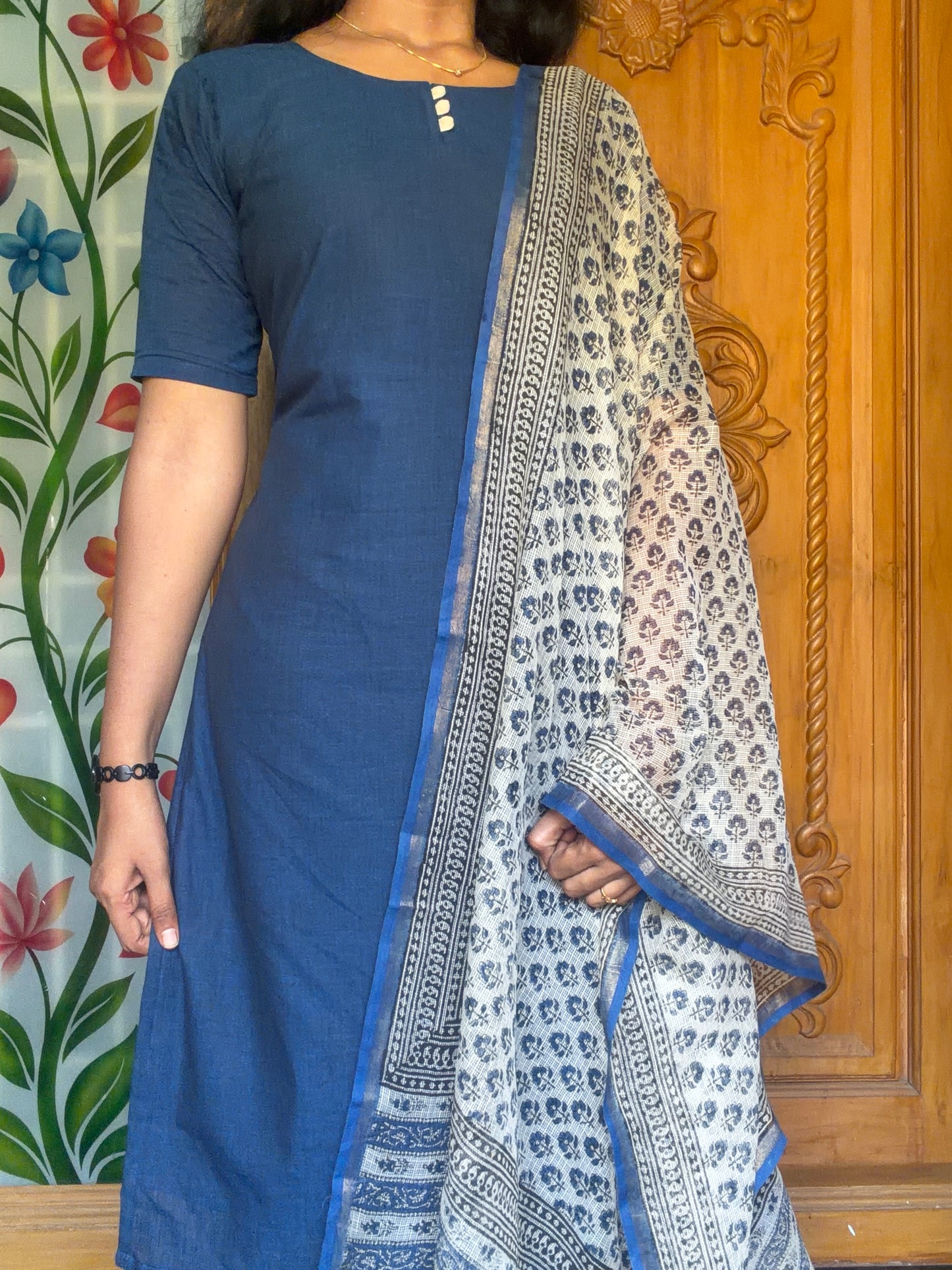 Pure cotton kurti with kota dupatta