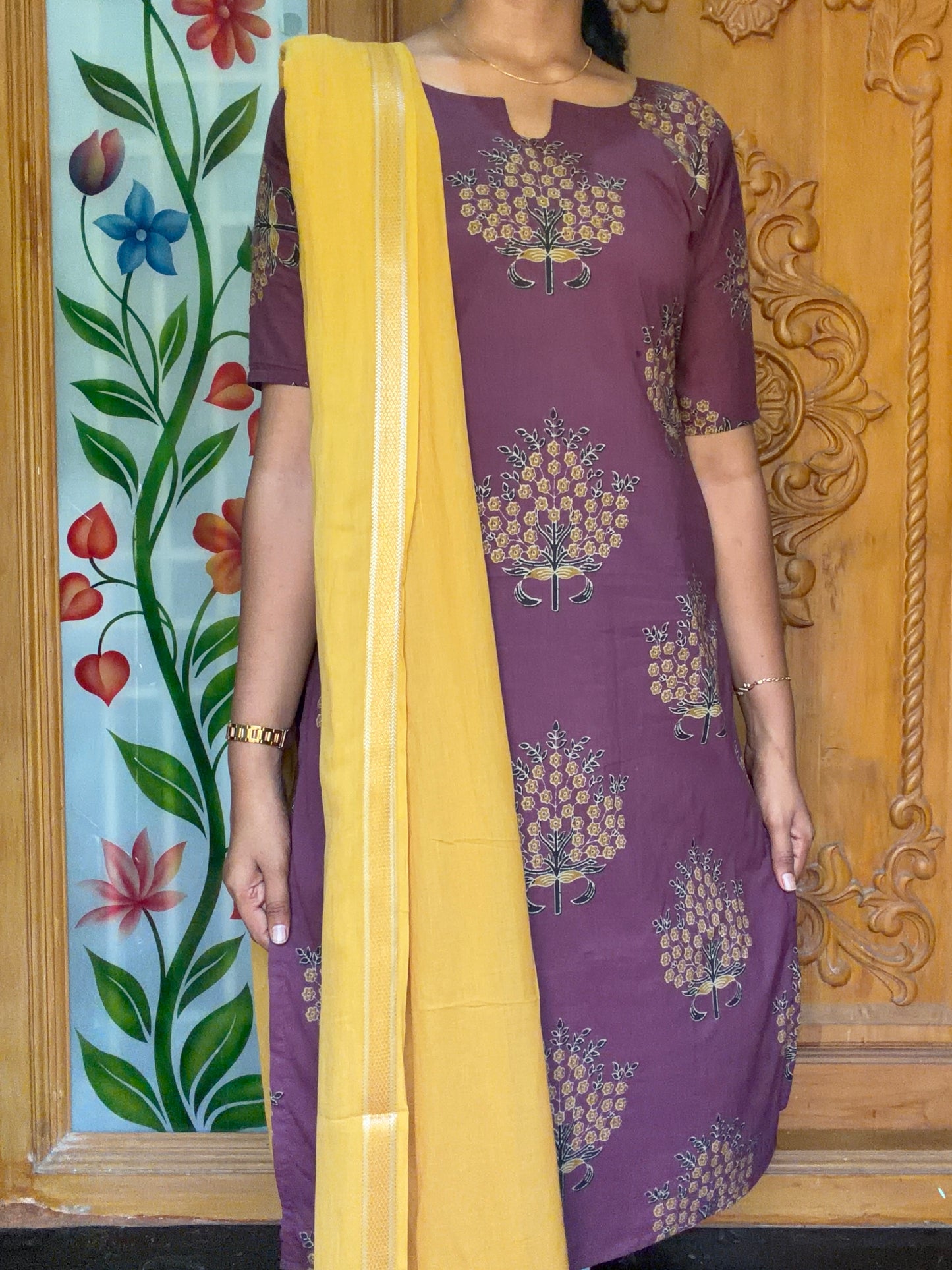 pure cotton kurti with soft cotton dupatta