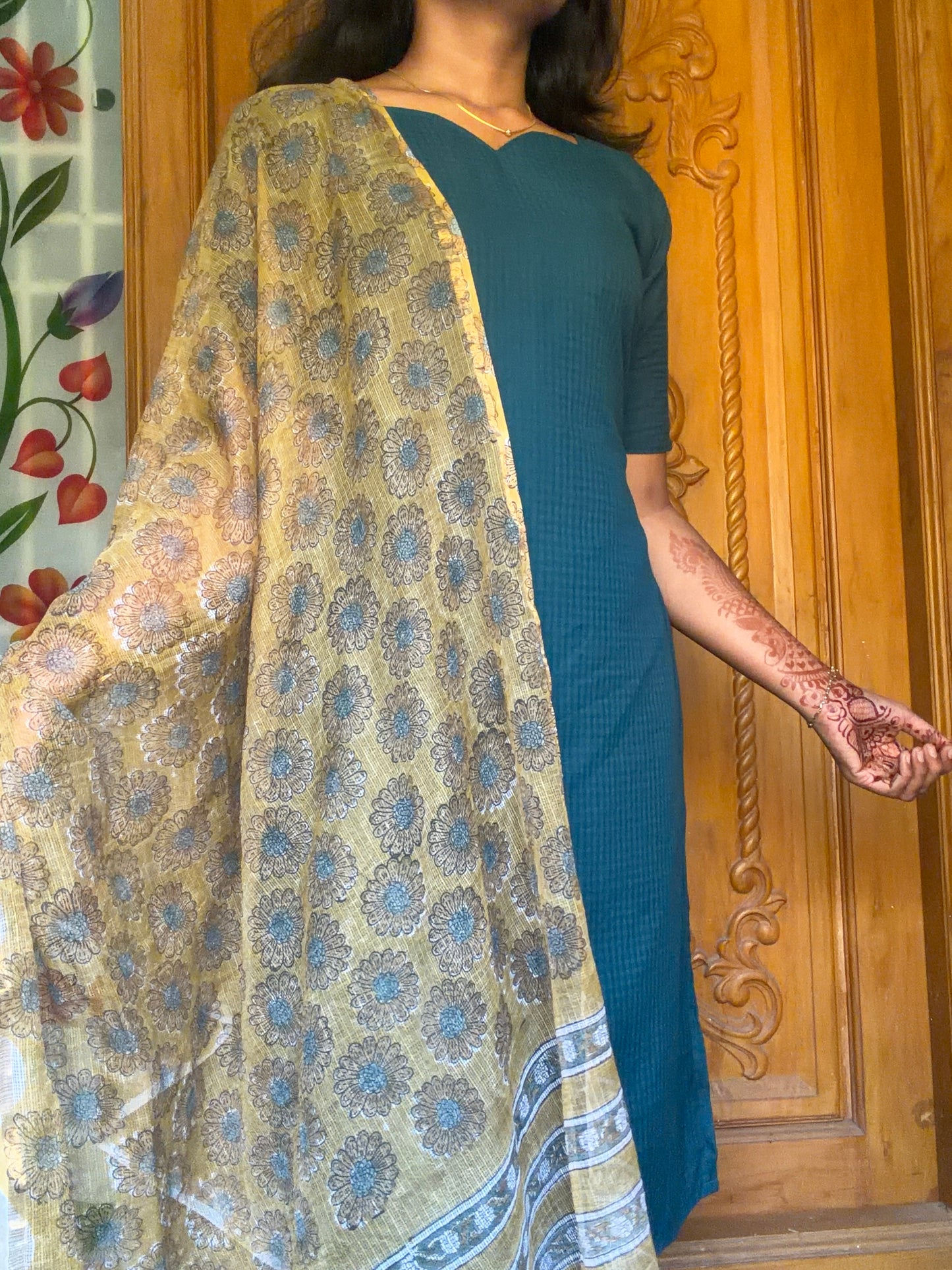 Pure cotton Kurti with Kota dupatta