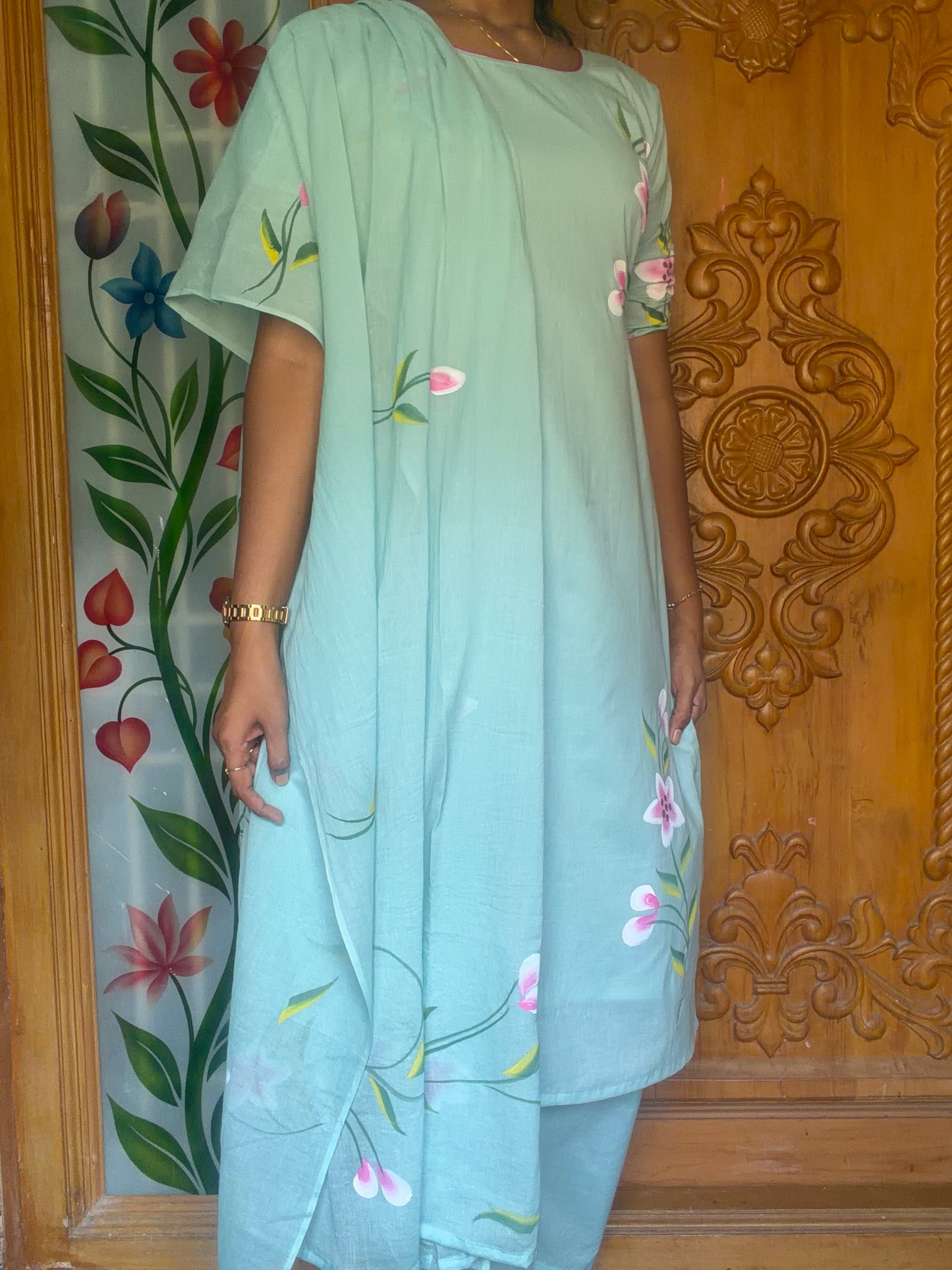 Handpainted  cotton 3pcs set