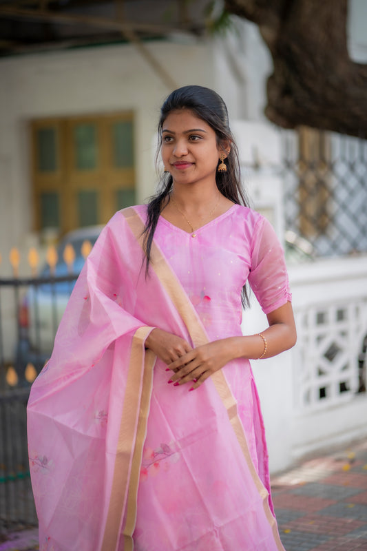 Soft organza kurti with dupatta