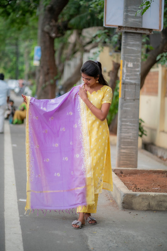 Premium chanderi cotton 3 piece set