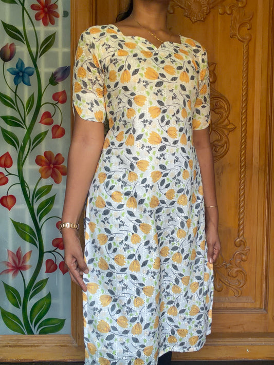 floral printed Hacoba cotton kurti