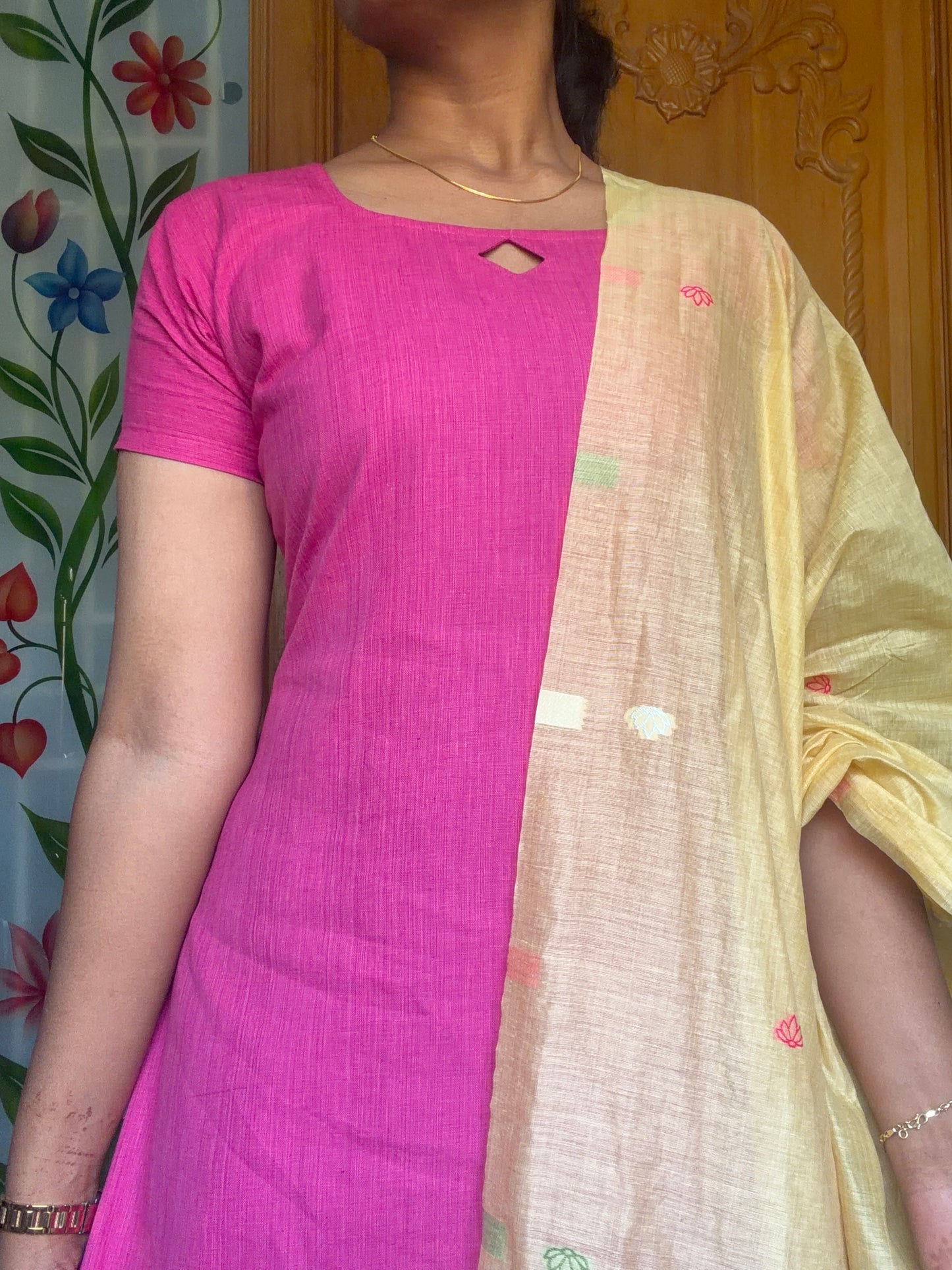 Pure cotton Kurti with jamdani dupatta