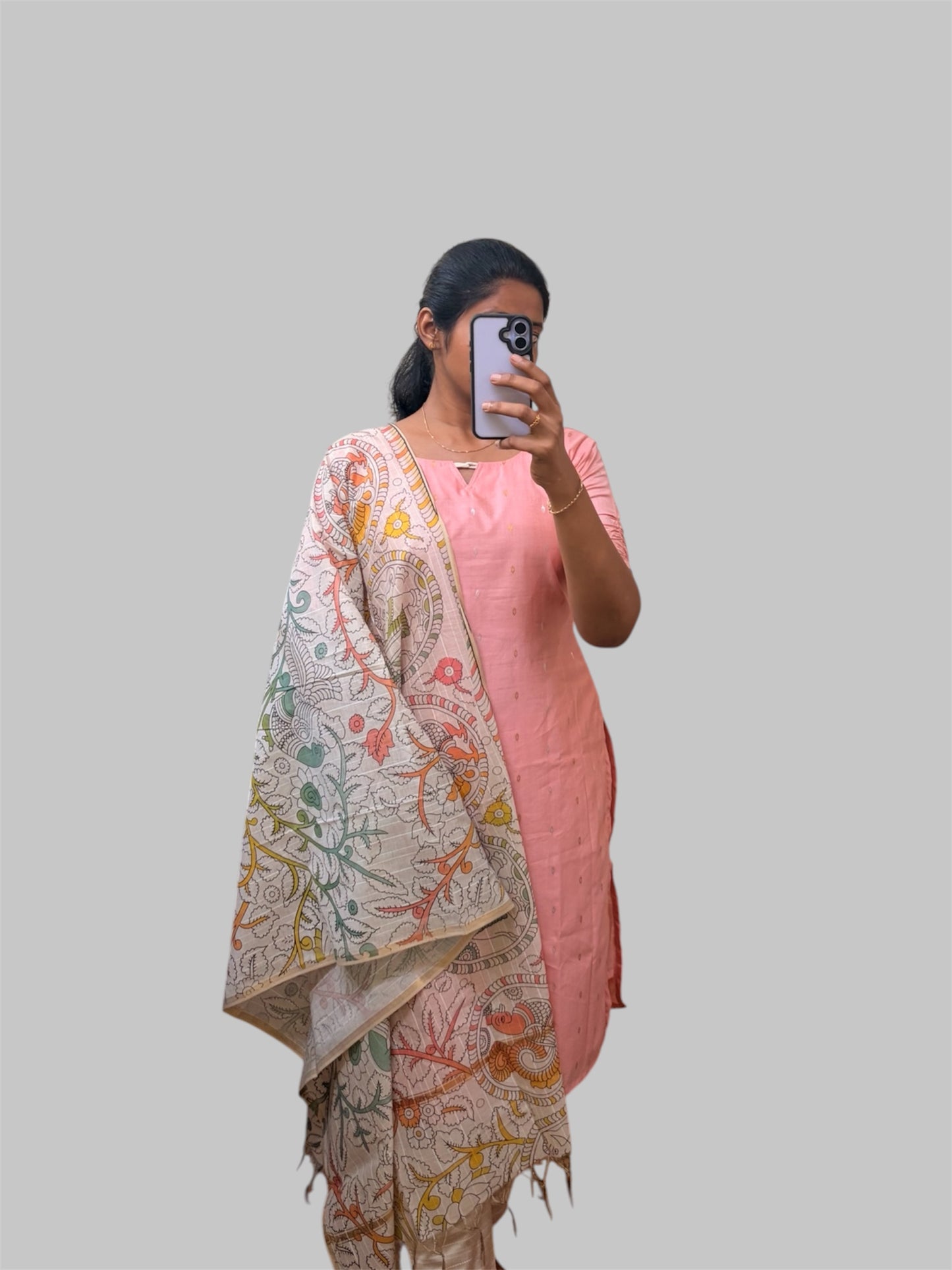 Buttersilk Kurti set with floral printed dupatta