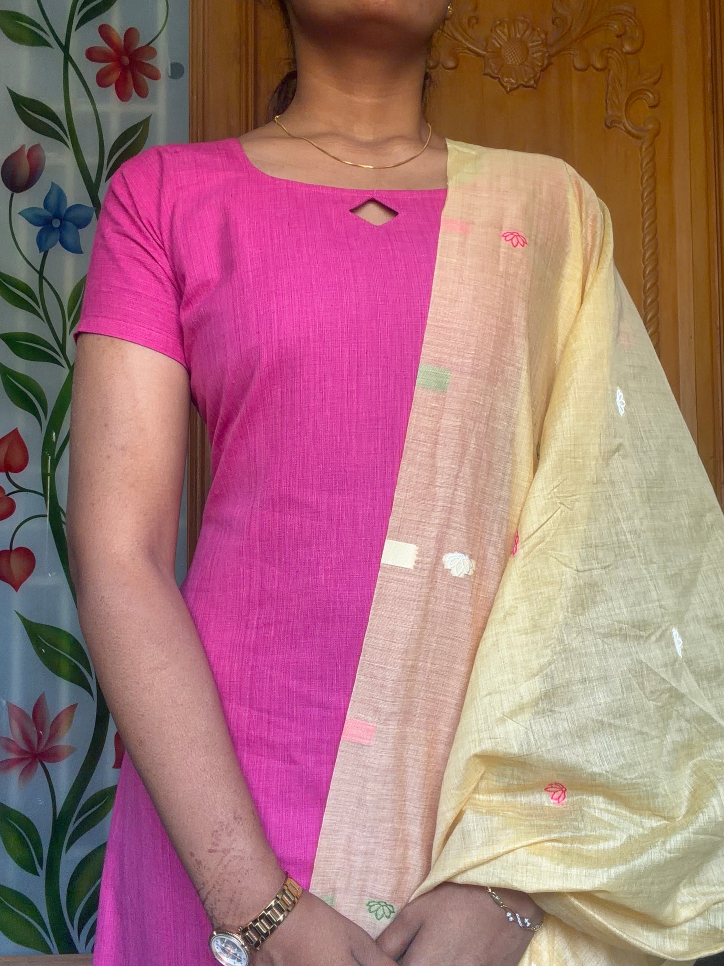 Pure cotton Kurti with jamdani dupatta