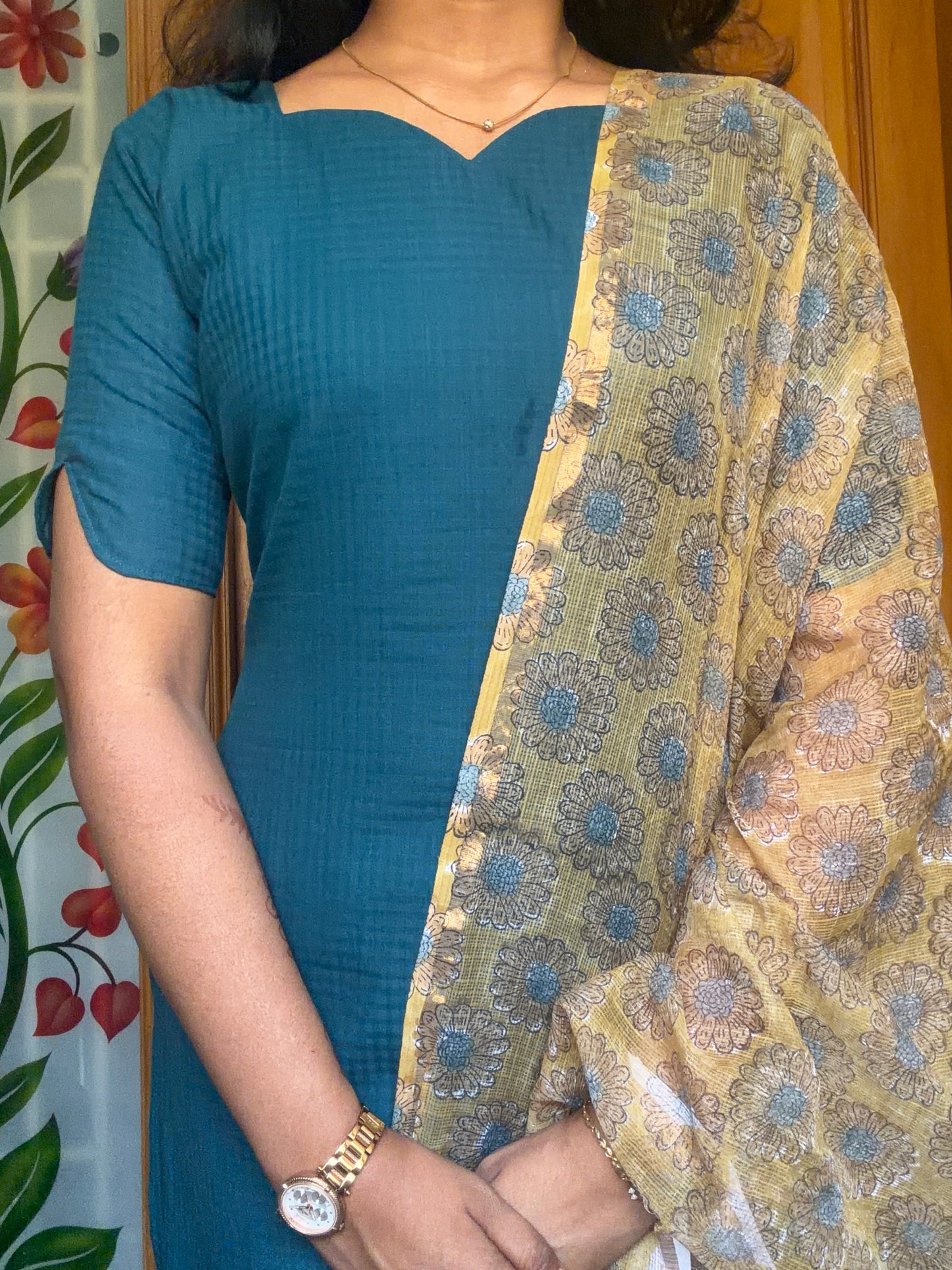 Pure cotton Kurti with Kota dupatta