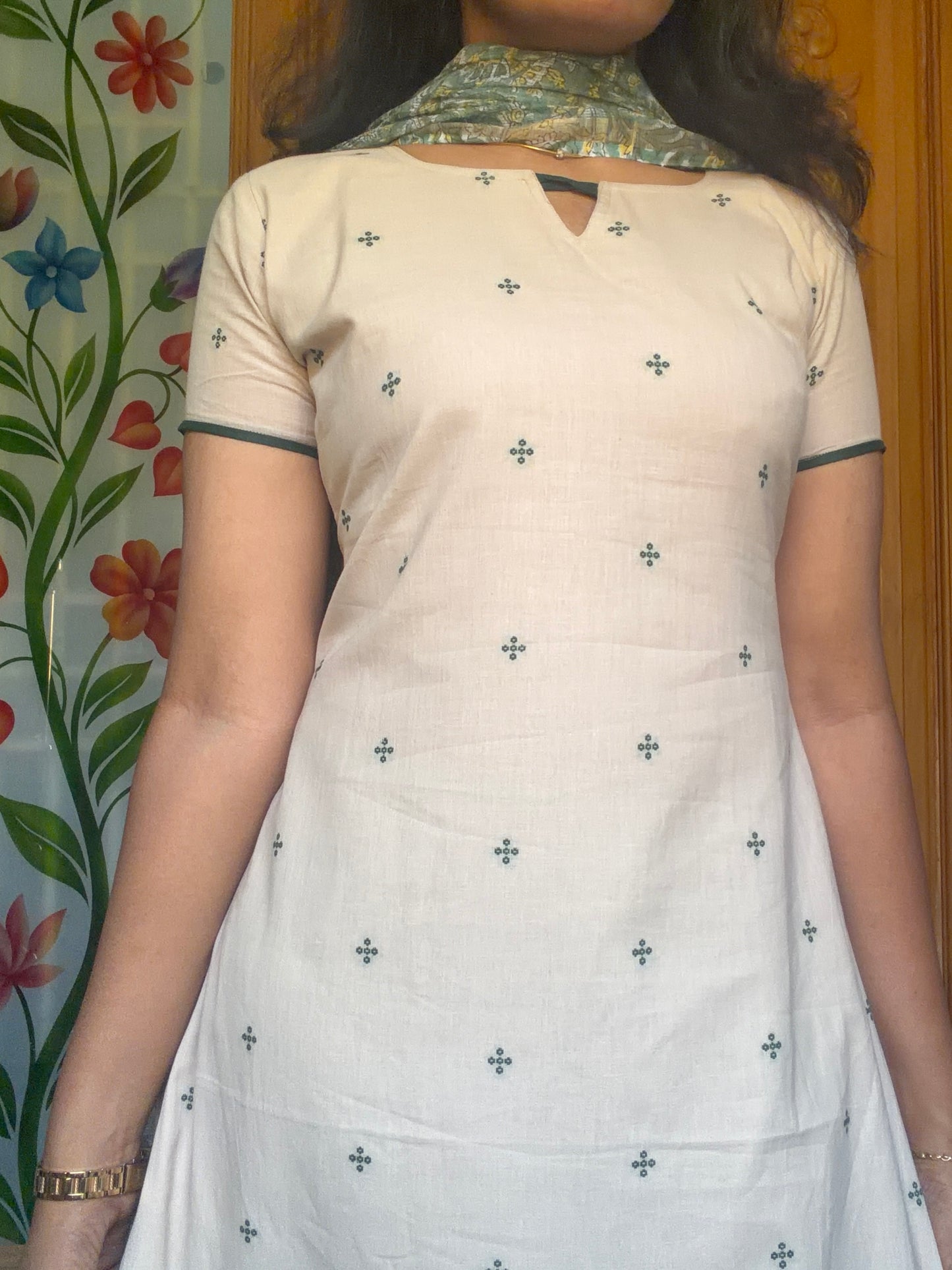 pure cotton Kurti with Kota dupatta