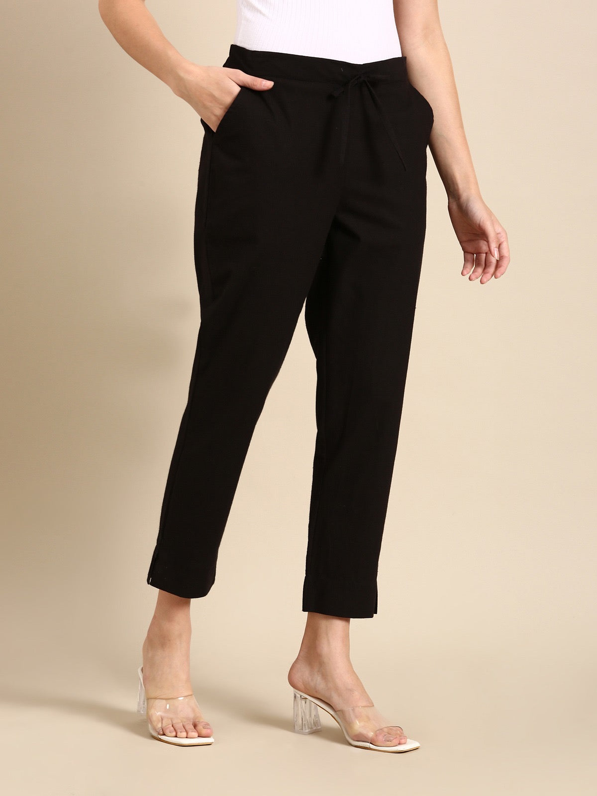 Pure cotton straight cut pants