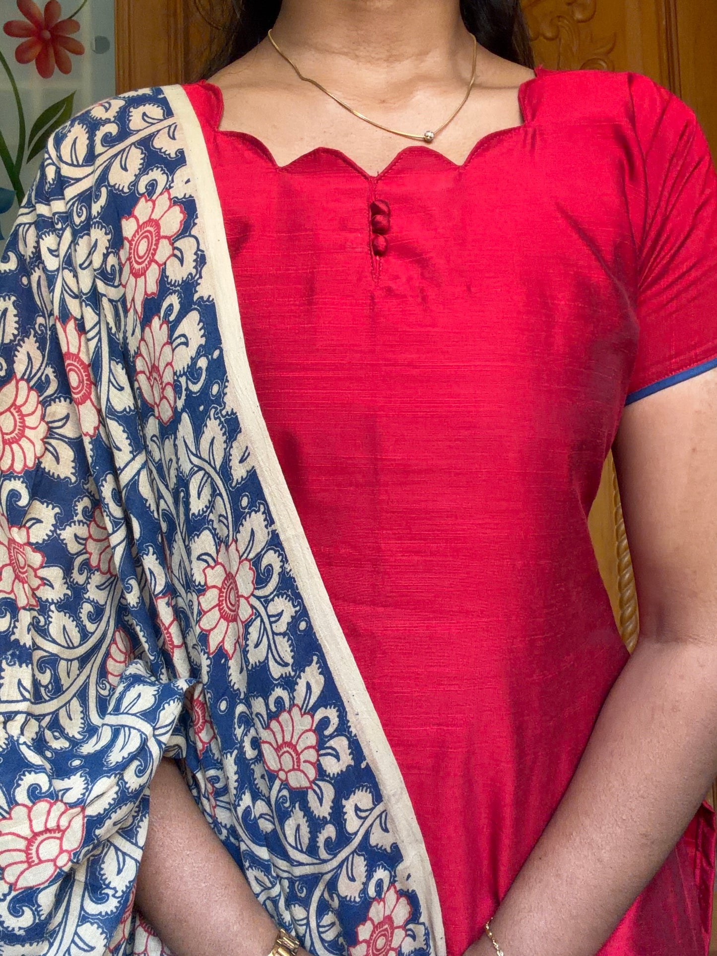 kalamkari kurti set with dupatta (3pcs set)