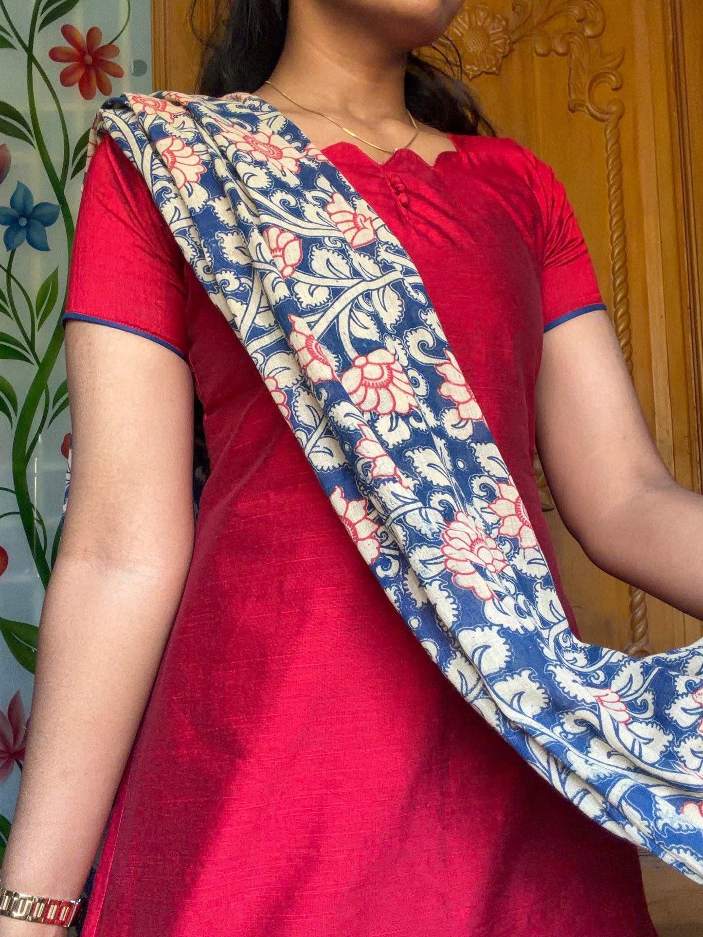 kalamkari kurti set with dupatta (3pcs set)
