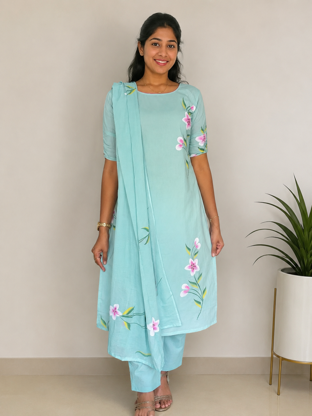 Handpainted  cotton 3pcs set