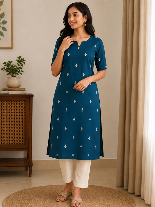 Pure Handloom Cotton Kurti with lining